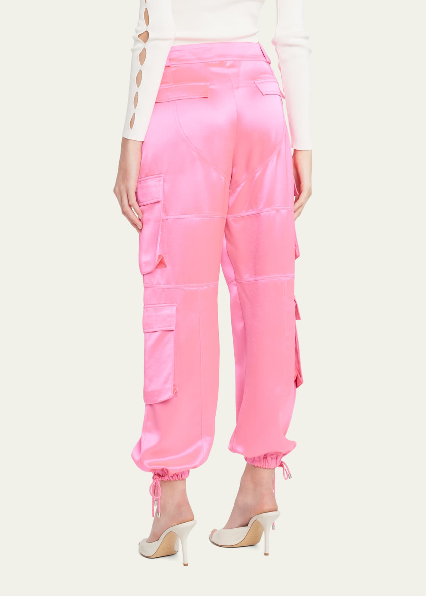 Retrofete Portela Silky Drawstring-Cuff Cargo Pants