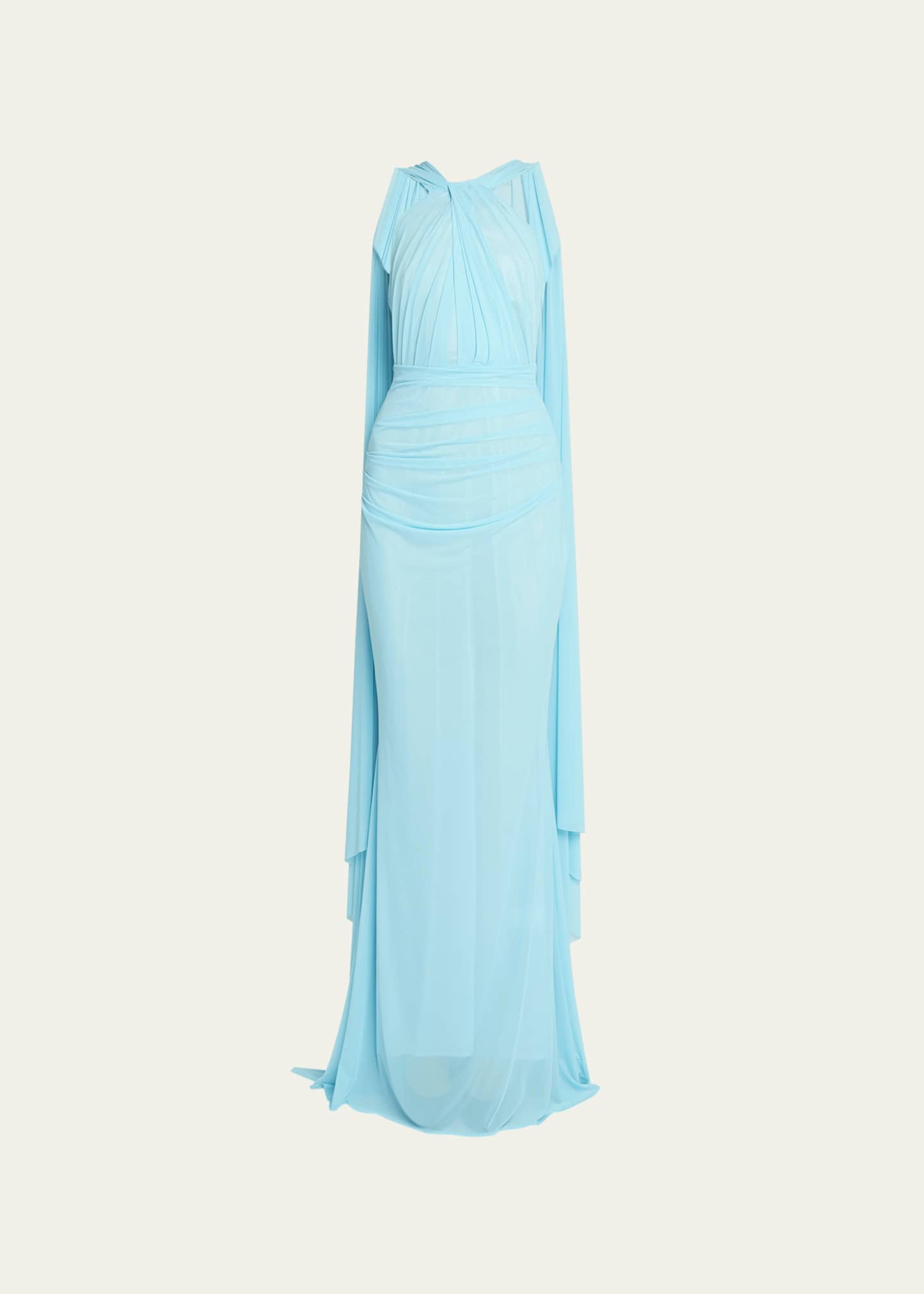 Talbot runhof cape gown top