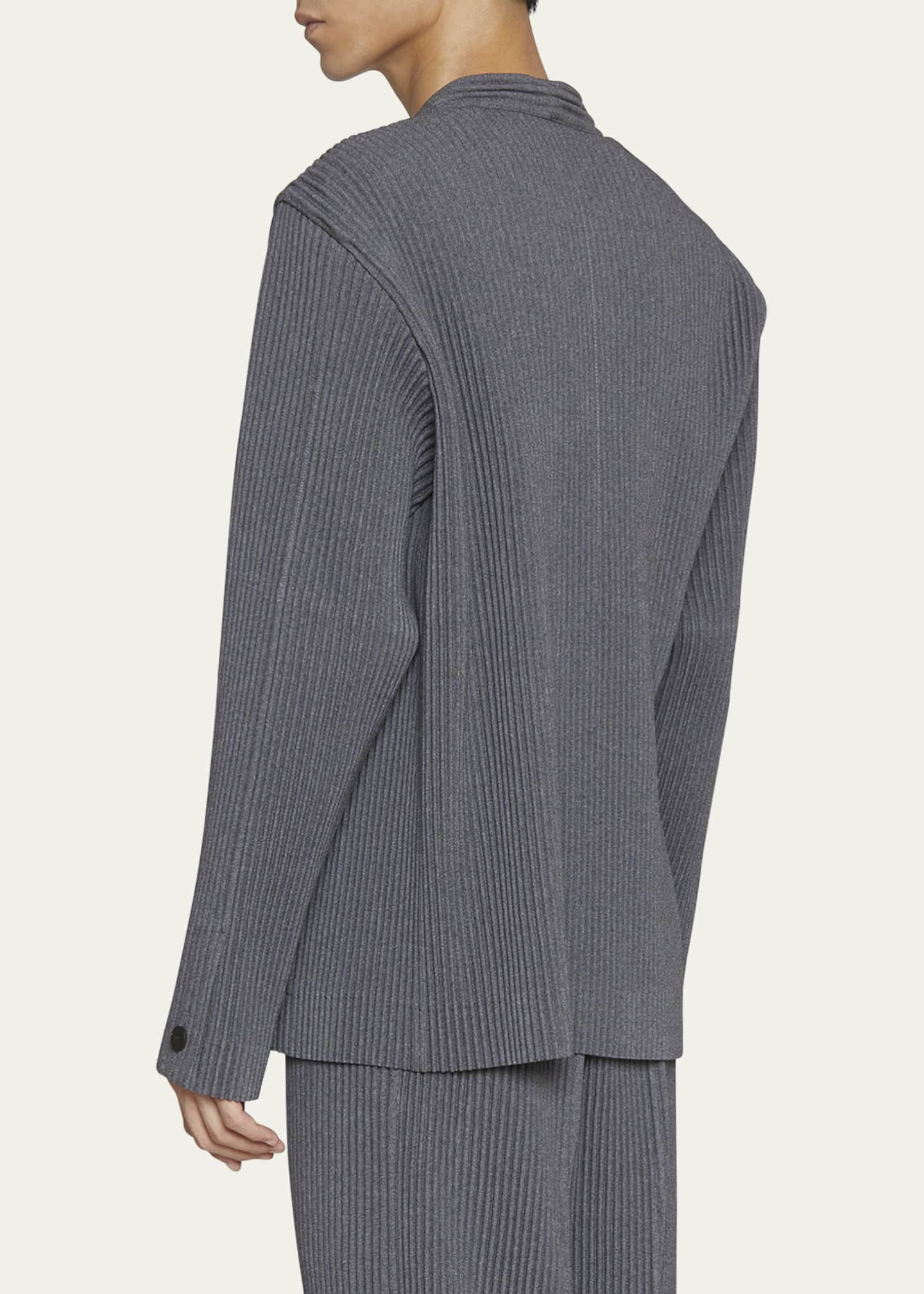 Homme Plisse Issey Miyake Men's Asymmetric-Front Pleated Jacket