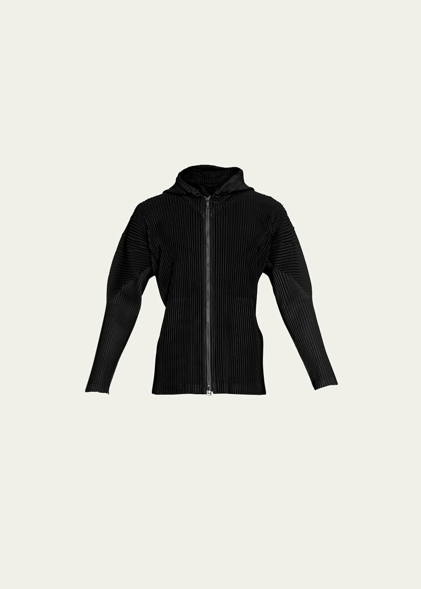 Homme Plisse Issey Miyake Men's Plisse Zip-Front Hoodie