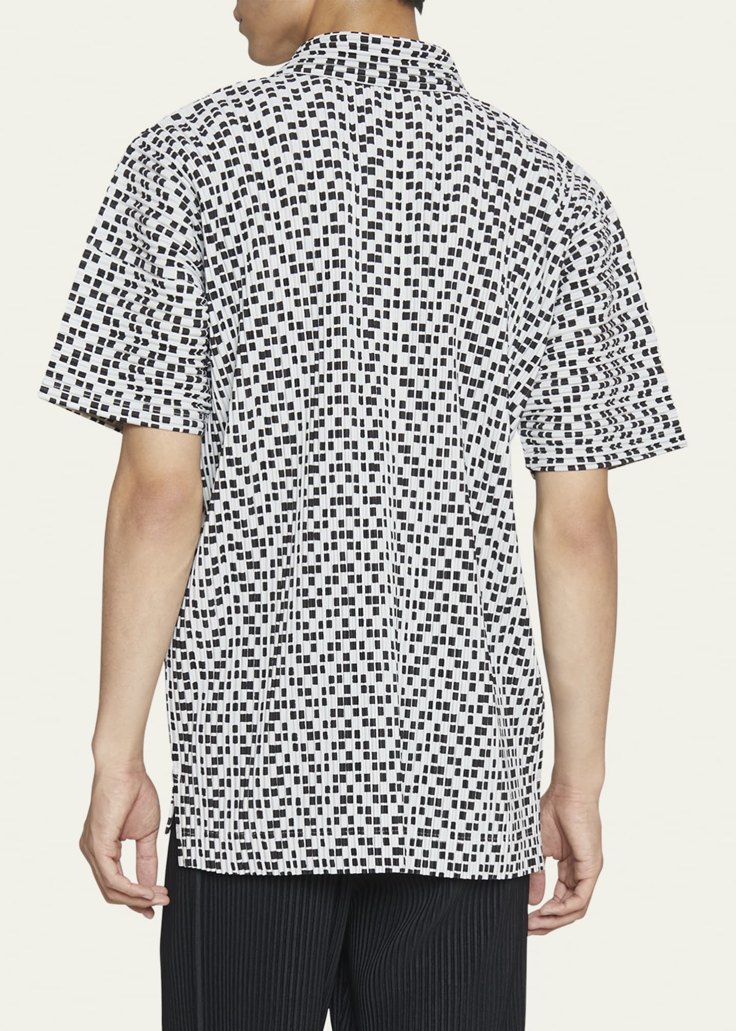 Homme Plisse Issey Miyake Men's Dotta Two-Tone Plisse Polo Shirt