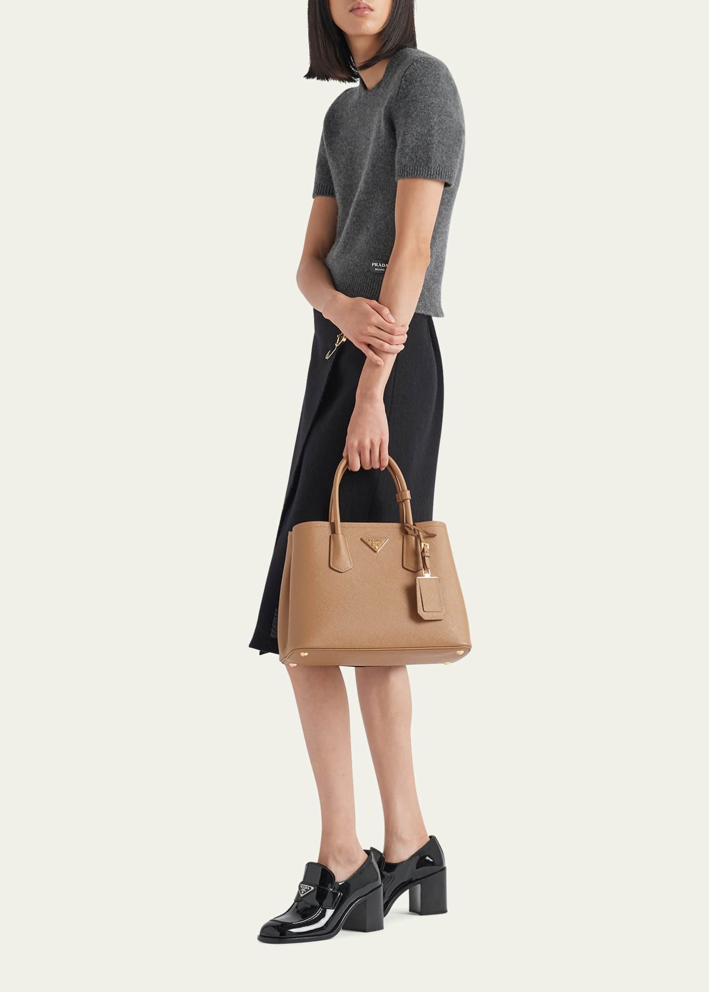 Prada Medium Calf Leather Top Handle Bag Bergdorf Goodman