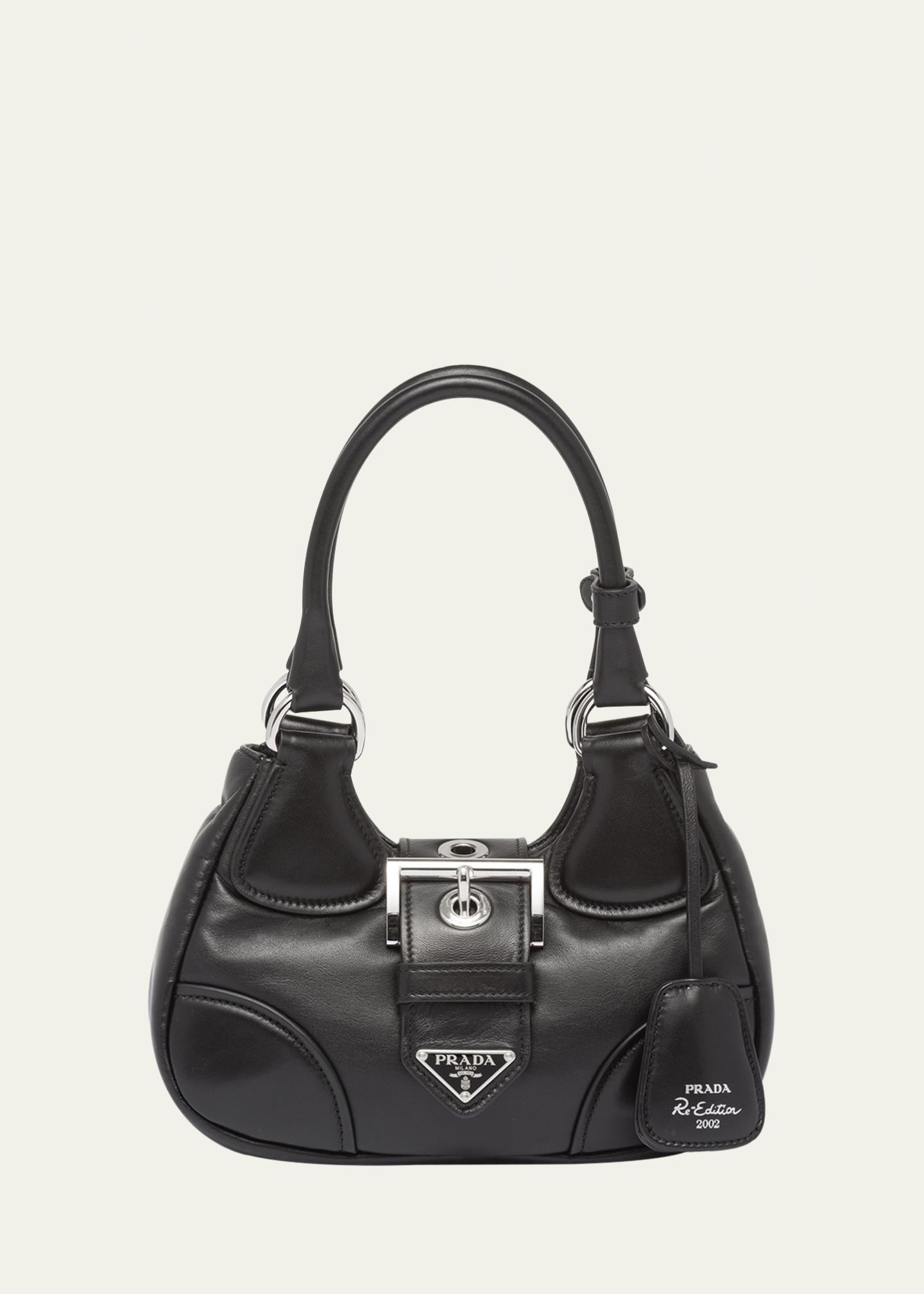 Prada Moon Buckle Leather Shoulder Bag - Bergdorf Goodman