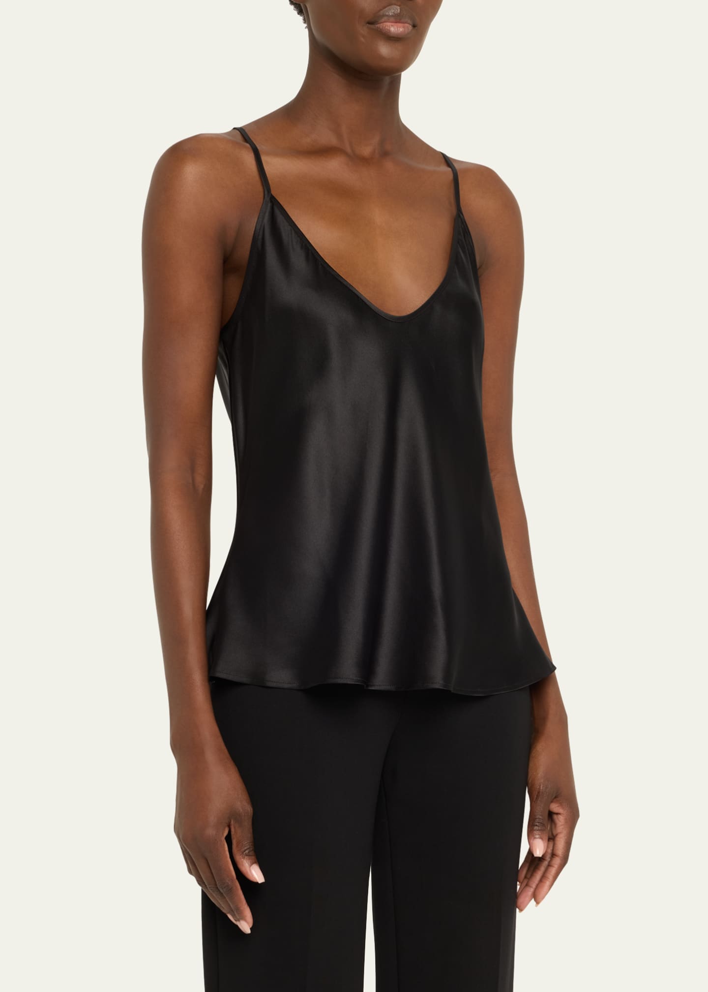 Black silk camisole