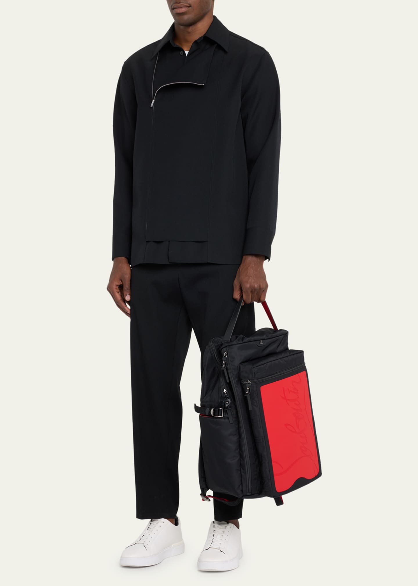 Christian Louboutin Men's Loubideal Sneaker Sole Nylon Belt Bag