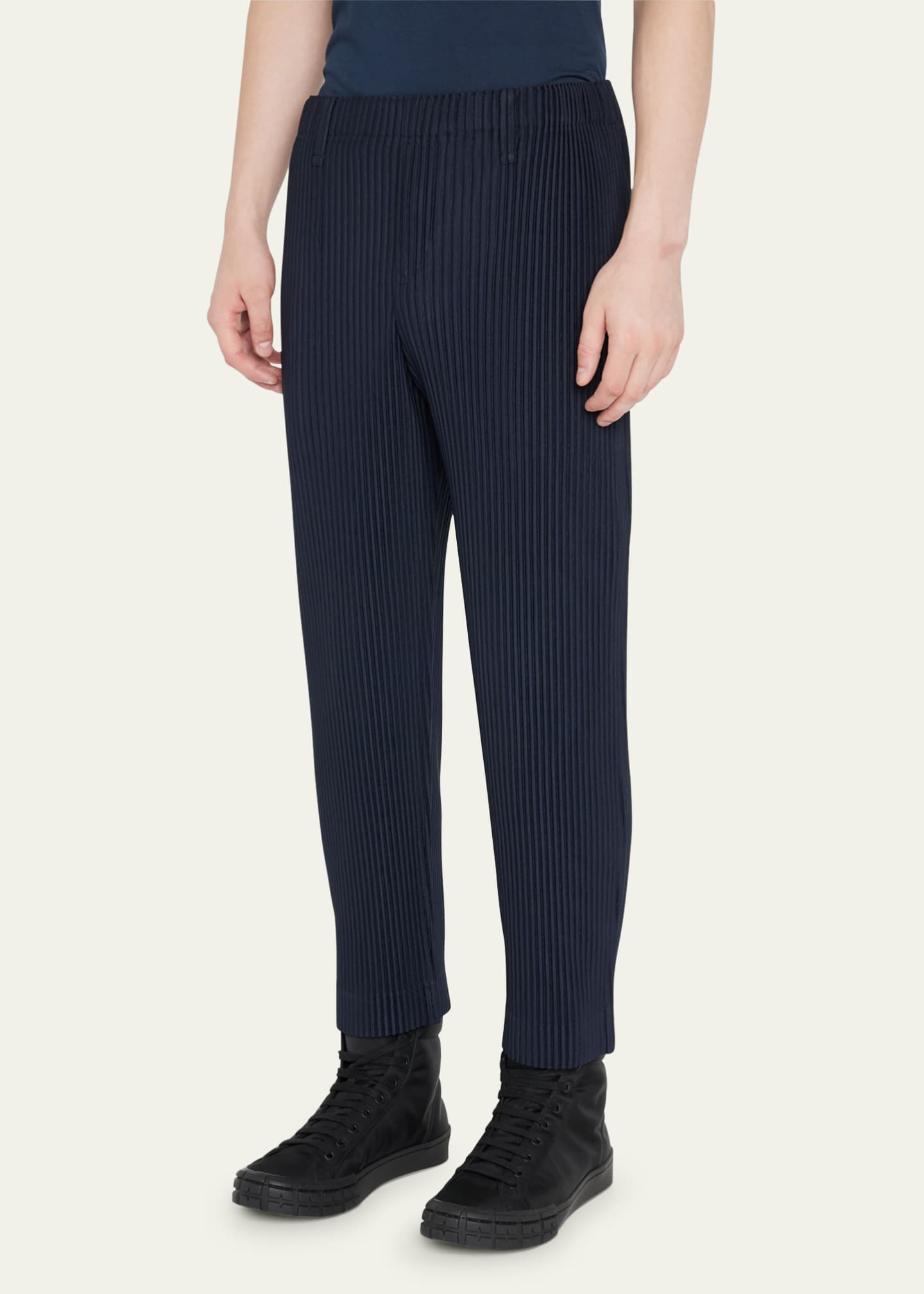 Homme Plisse Issey Miyake Men's Pleated Polyester Pants   Bergdorf