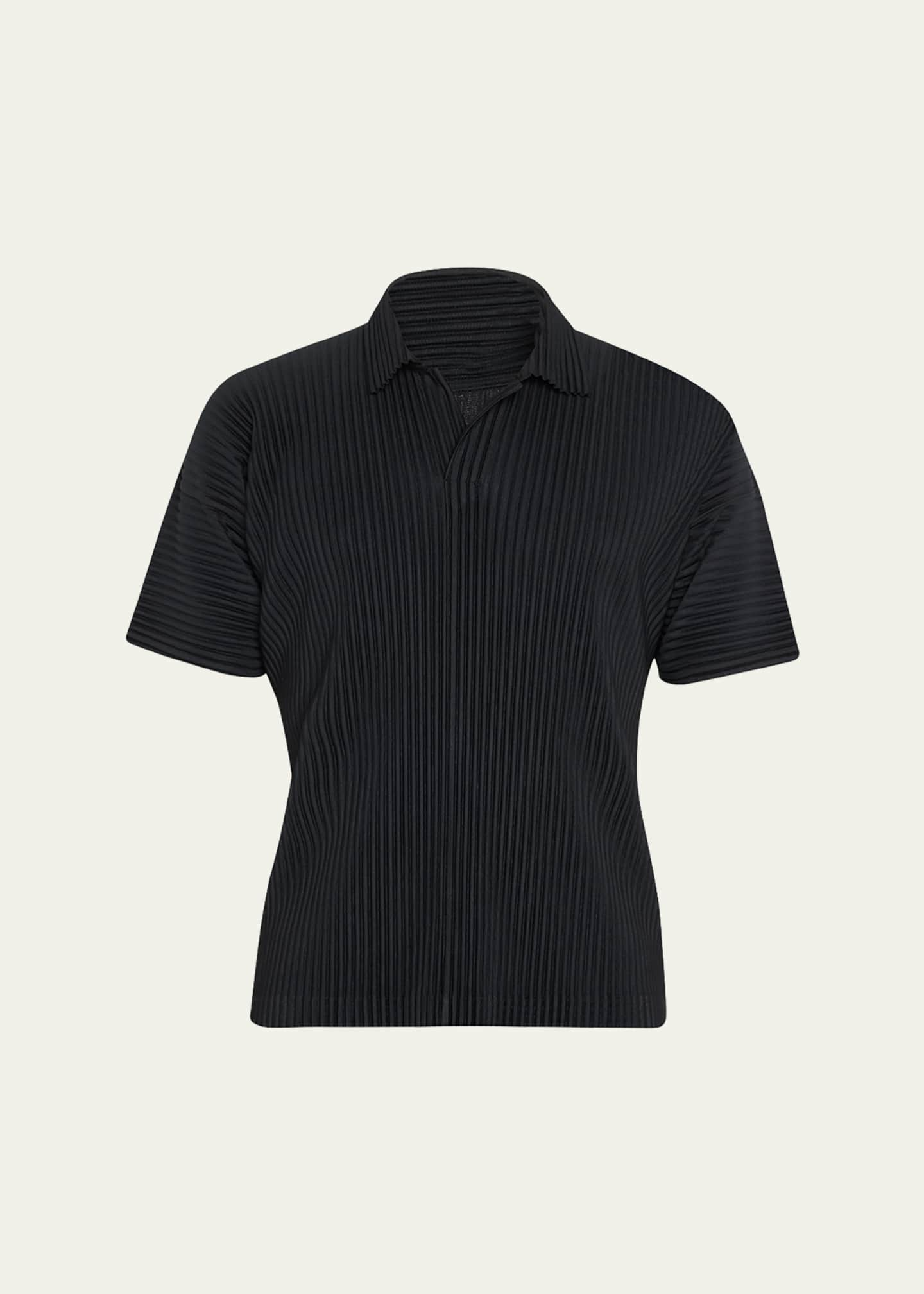 Homme Plisse Issey Miyake Men's Pleated Polyester Polo Shirt