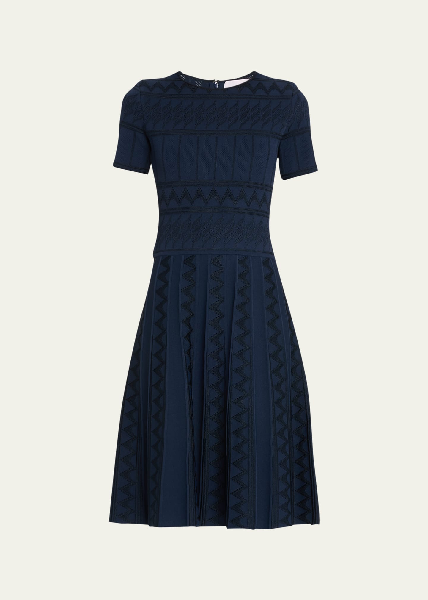 Carolina Herrera Textured Knit Flare Midi Dress Bergdorf Goodman