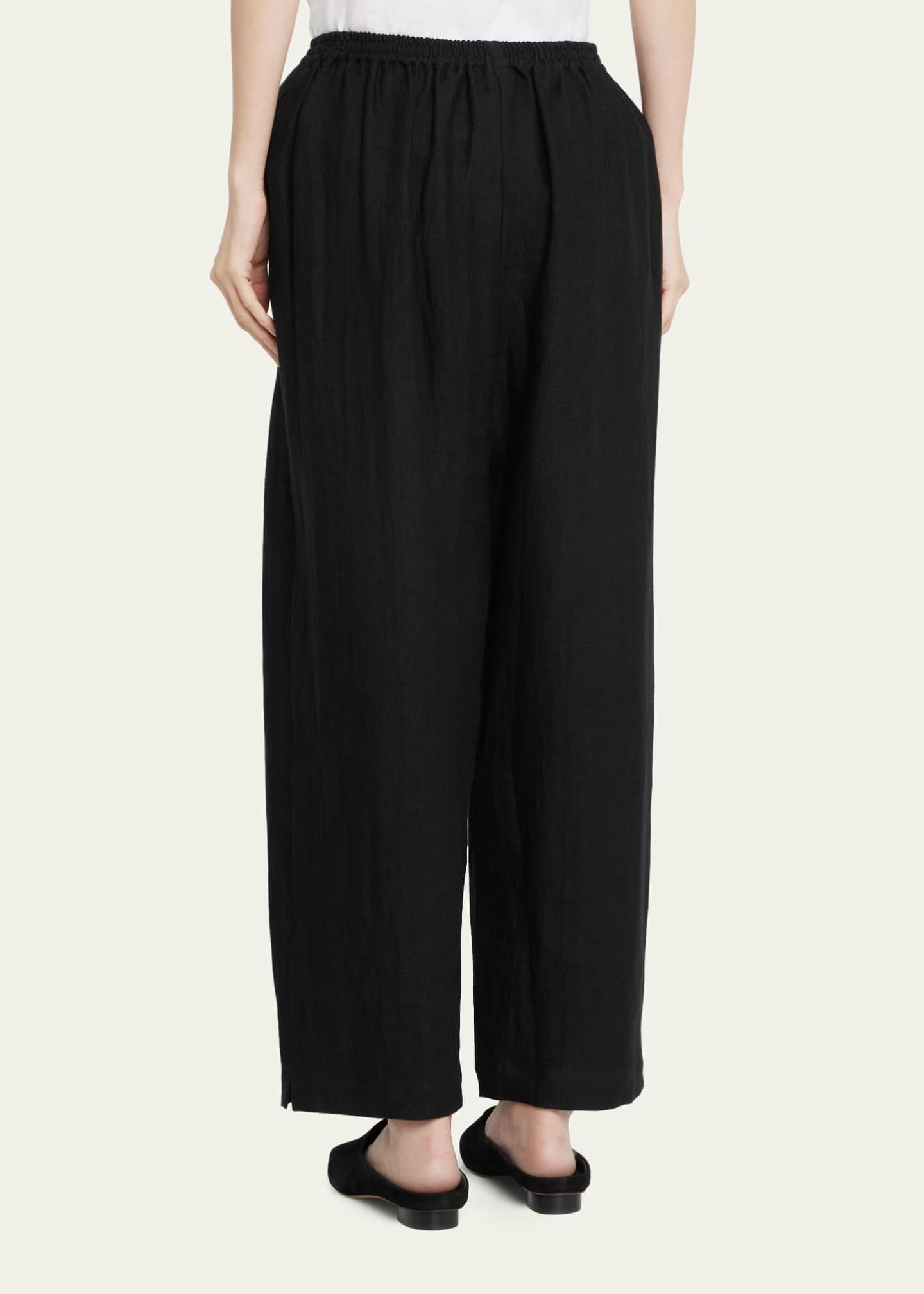 Eskandar Longer Japanese Linen Trousers with Ankle Slits Bergdorf Goodman
