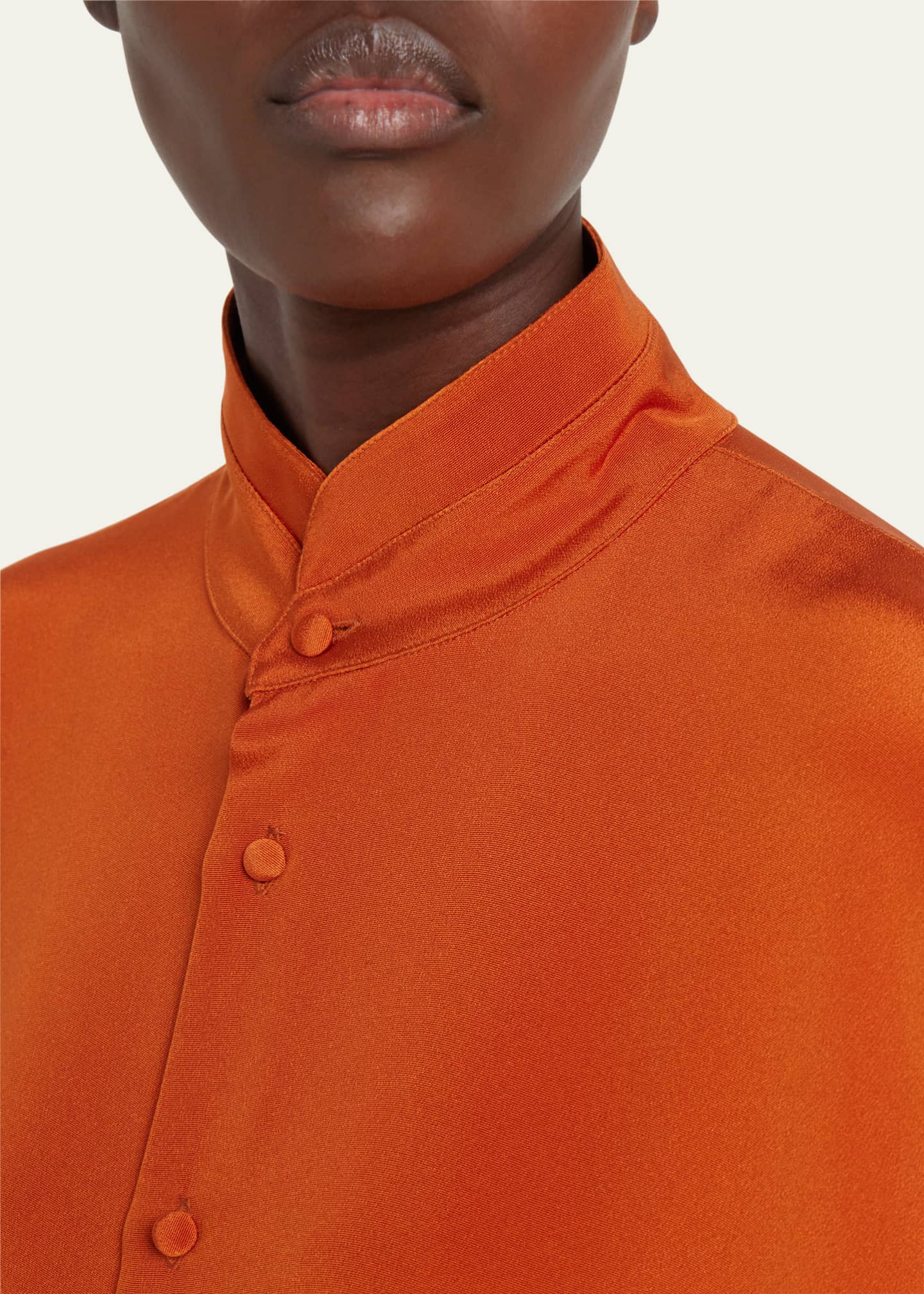 Eskandar Wide ALine Double Stand Collar Shirt (Very Long Length