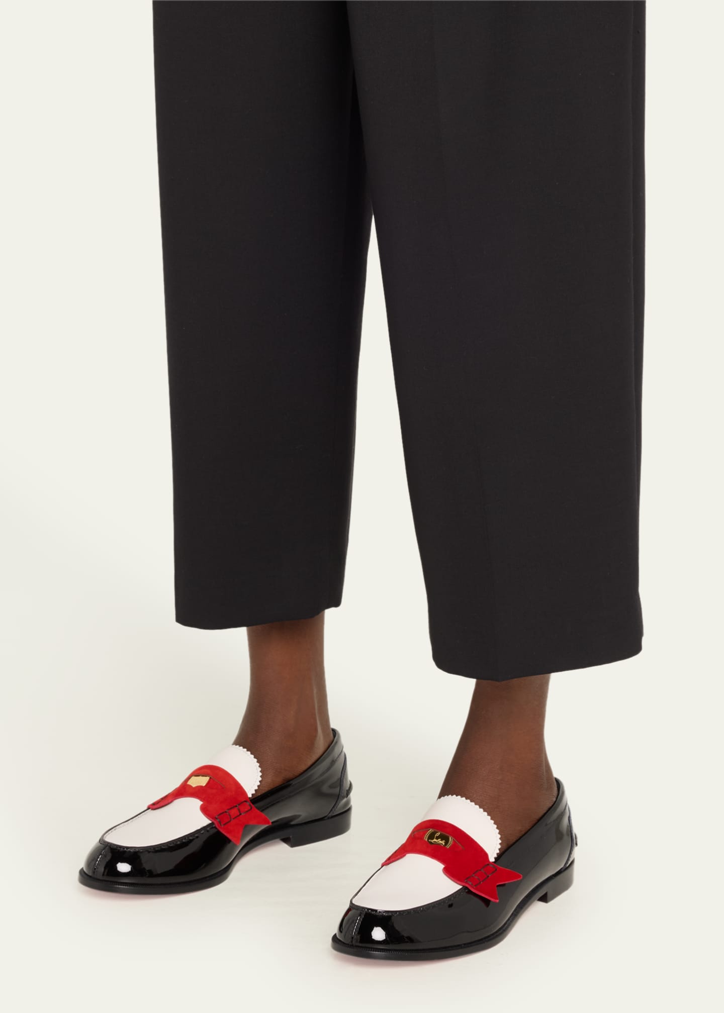 Christian Louboutin Donna Patent Red Sole Penny Loafers Image 2 of 5