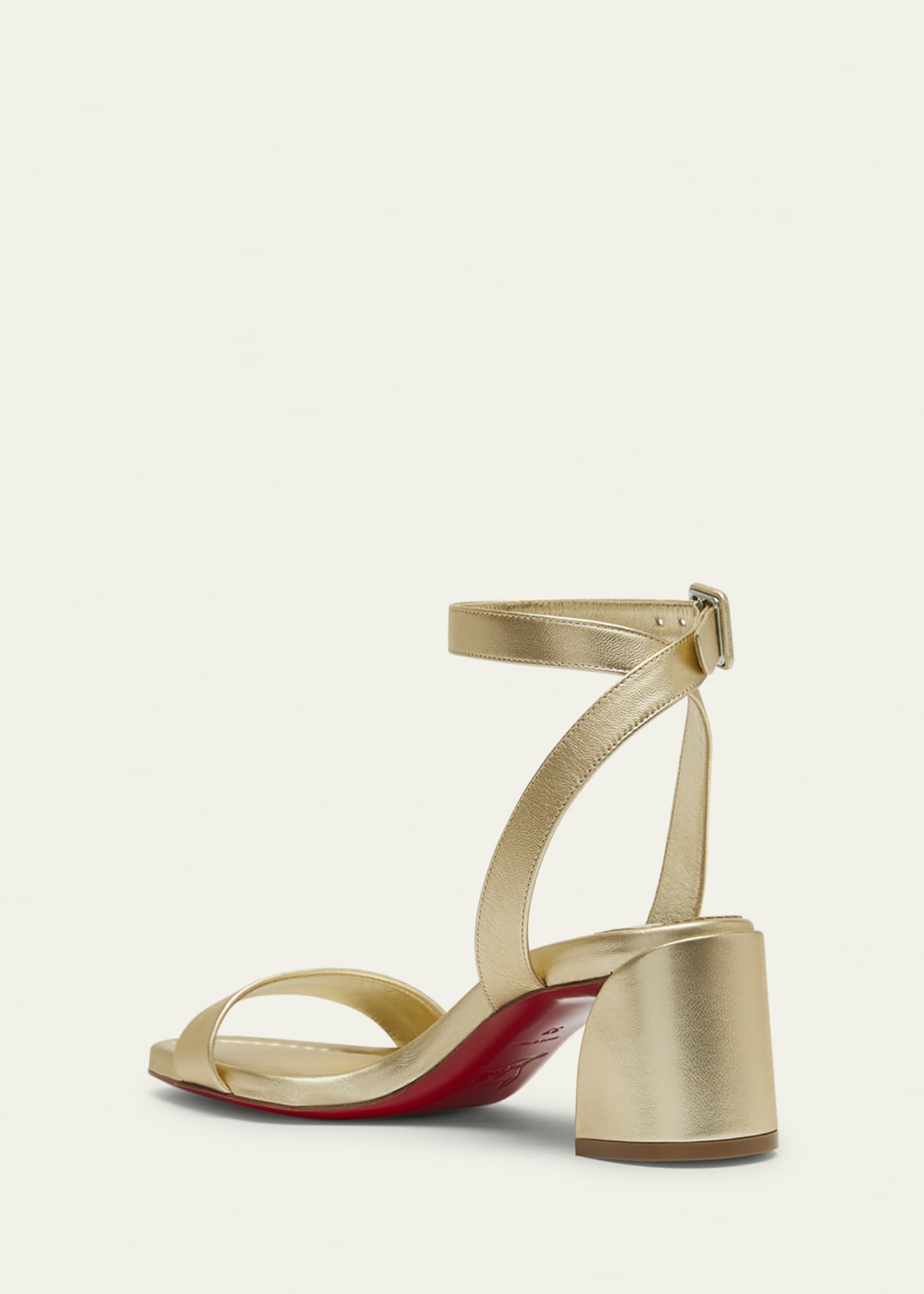 Christian Louboutin Miss Sabina Metallic Red Sole Ankle Strap