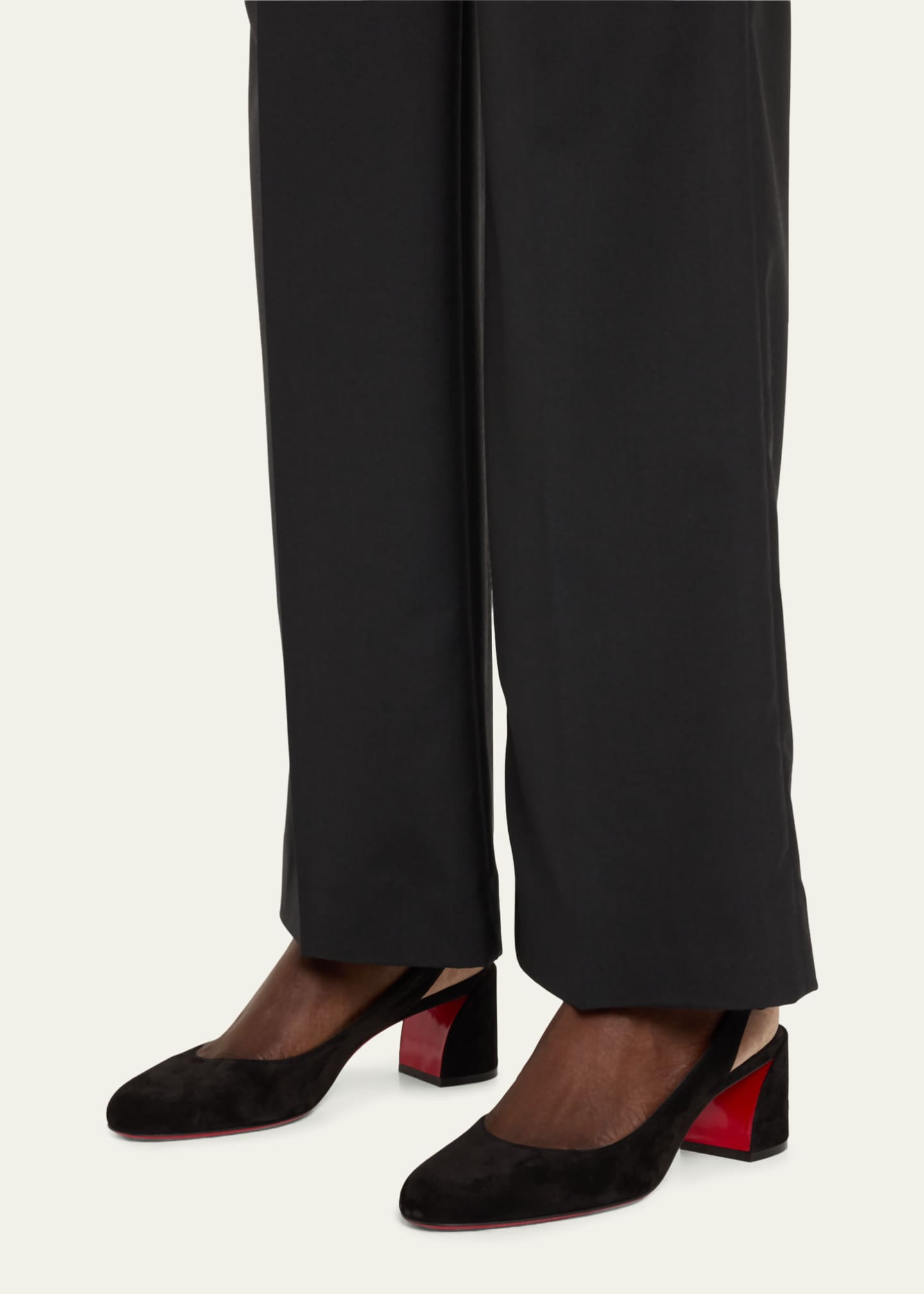 Christian Louboutin So Jane Suede Red Sole Slingback Pumps Image 2 of 6