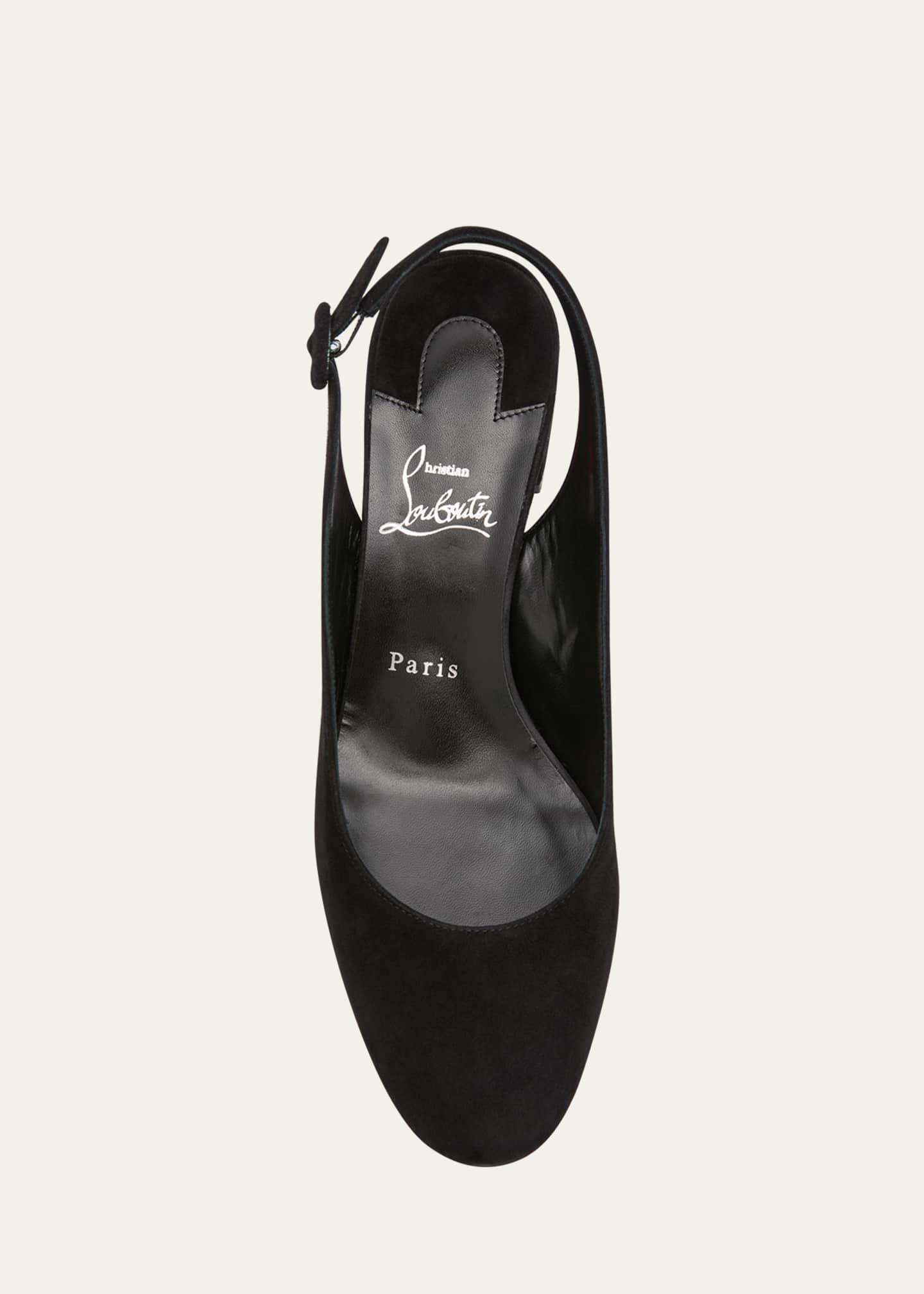 Christian Louboutin So Jane Suede Red Sole Slingback Pumps Image 6 of 6