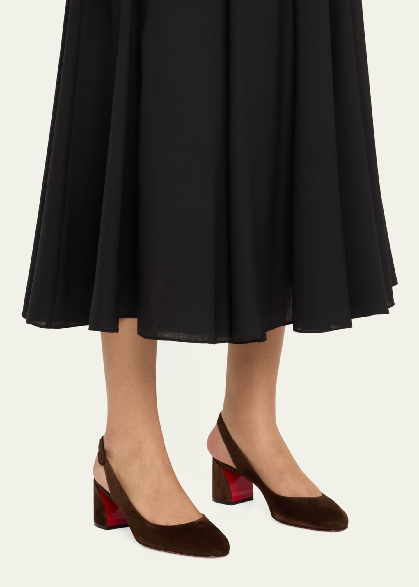 Christian Louboutin So Jane Suede Red Sole Slingback Pumps Image 2 of 6