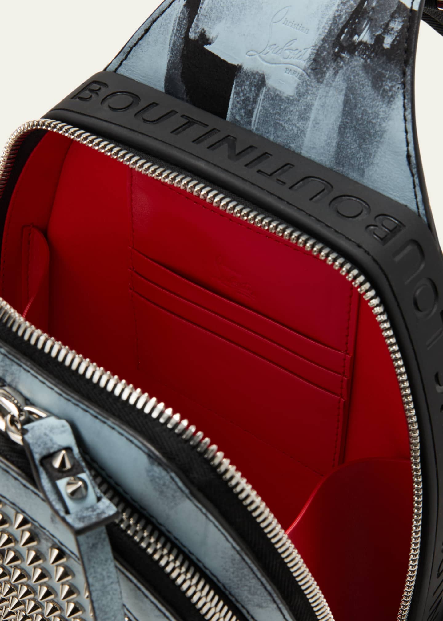 Christian Louboutin Men's Loubitown Spike Leather Shoulder Bag