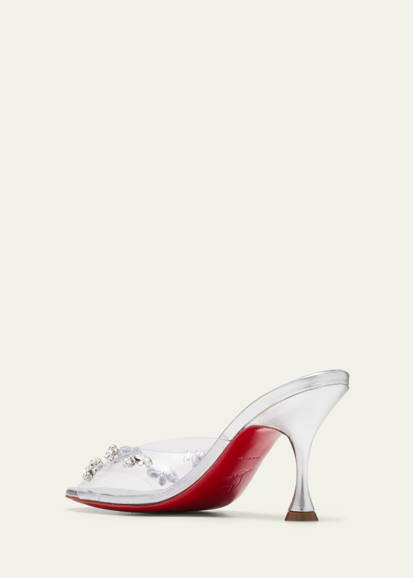 Christian Louboutin Degraqueen Crystal Transparent Red Sole Mule ...