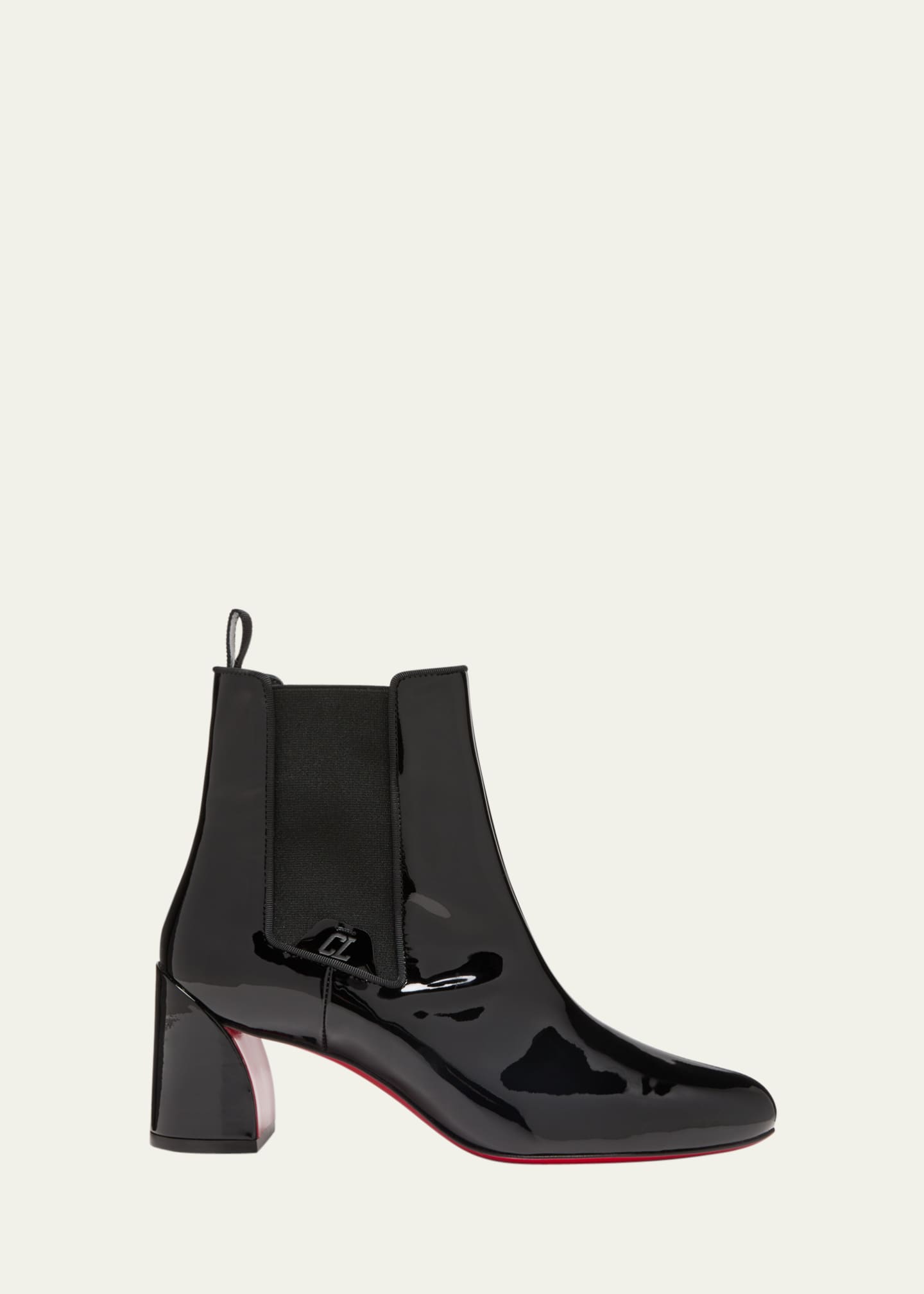 Christian Louboutin Patent Red Sole Chelsea Boots Bergdorf Goodman