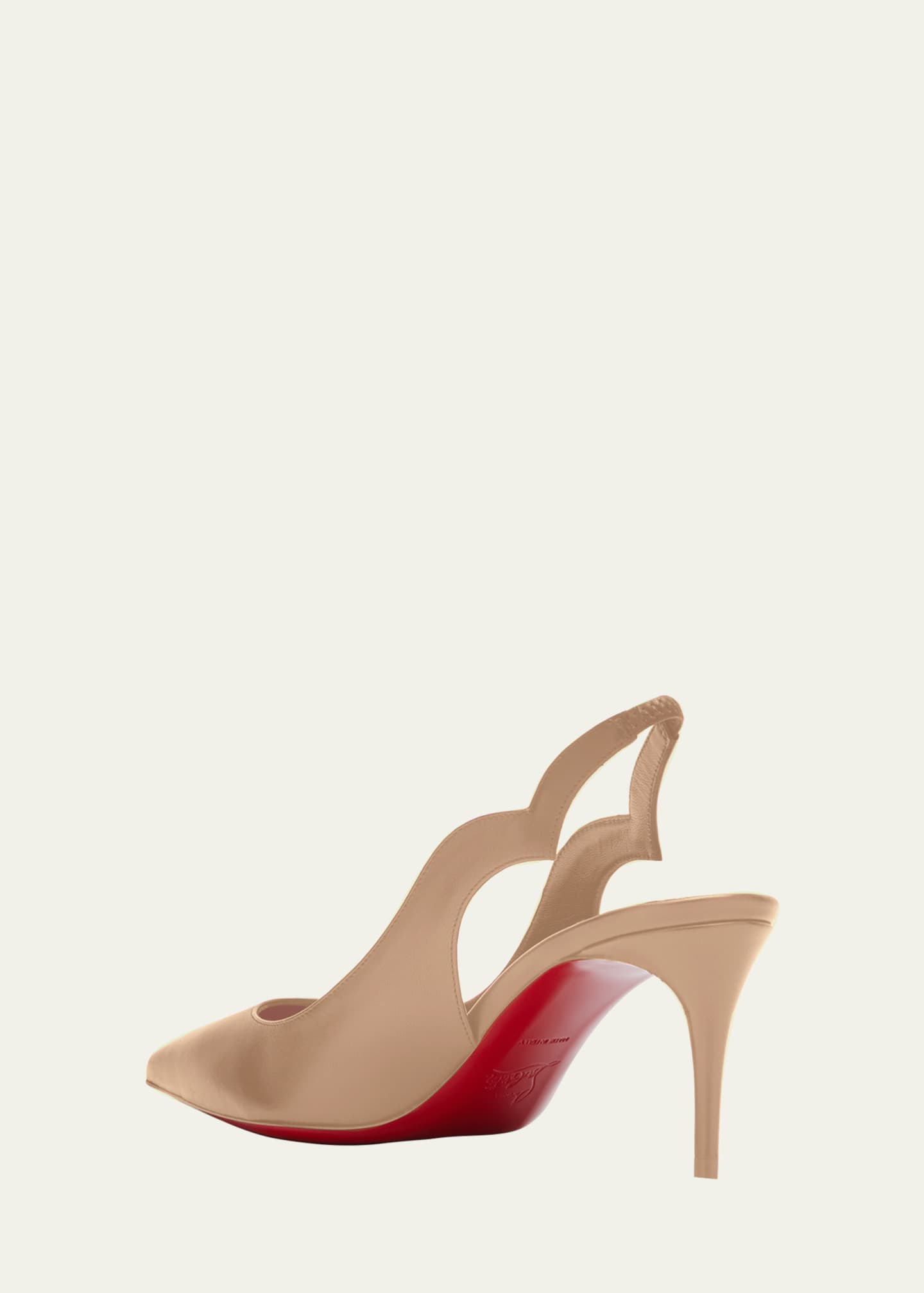 Christian Louboutin Hot Chick Leather Red Sole Slingback Pumps Nude Women s 35.5EU Pumps High Heels Slingback Heels