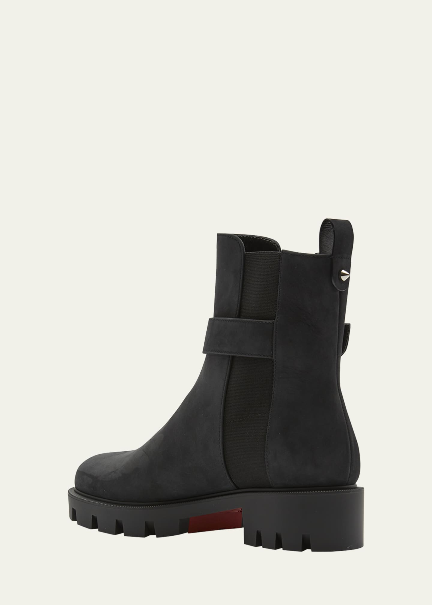 Christian Louboutin Suede Buckle Red Sole Chelsea Booties Image 4 of 5