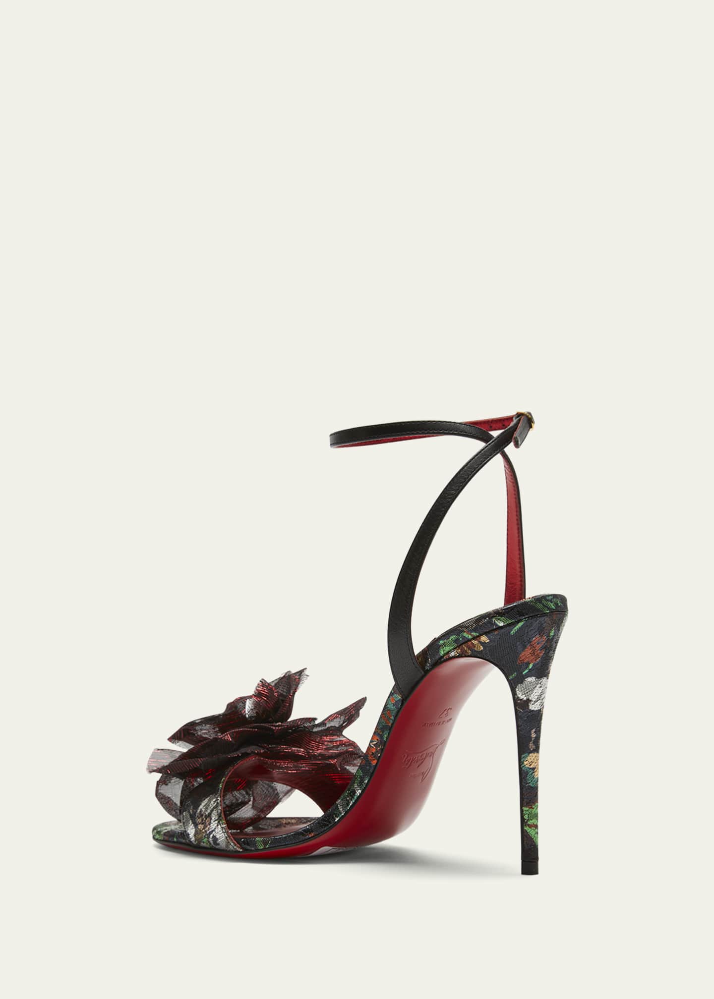 Christian Louboutin Flora Queen Red Sole Ankle-Strap Sandals - Bergdorf ...