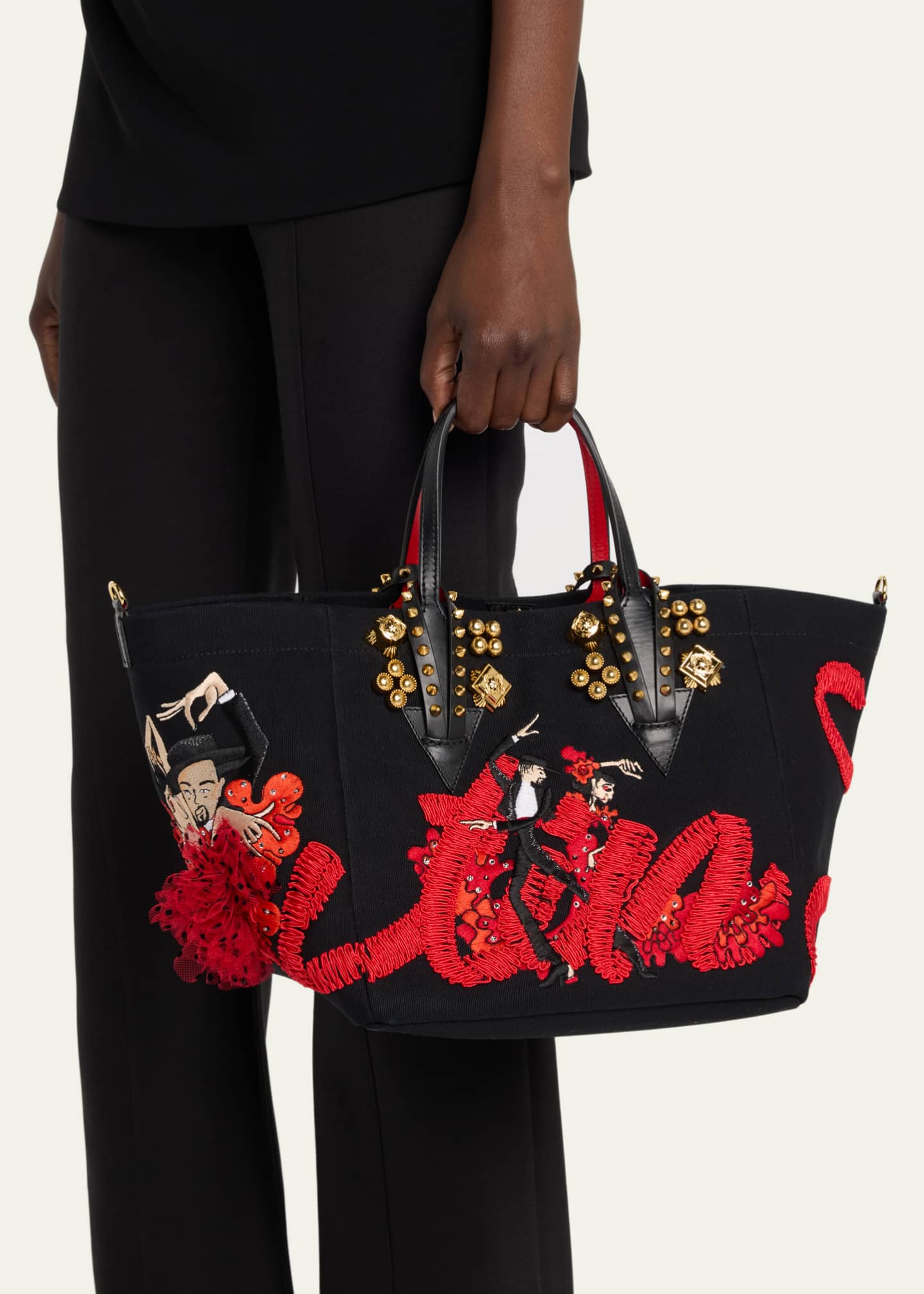 Christian Louboutin Small Flamencaba Embroidered Tote Bag