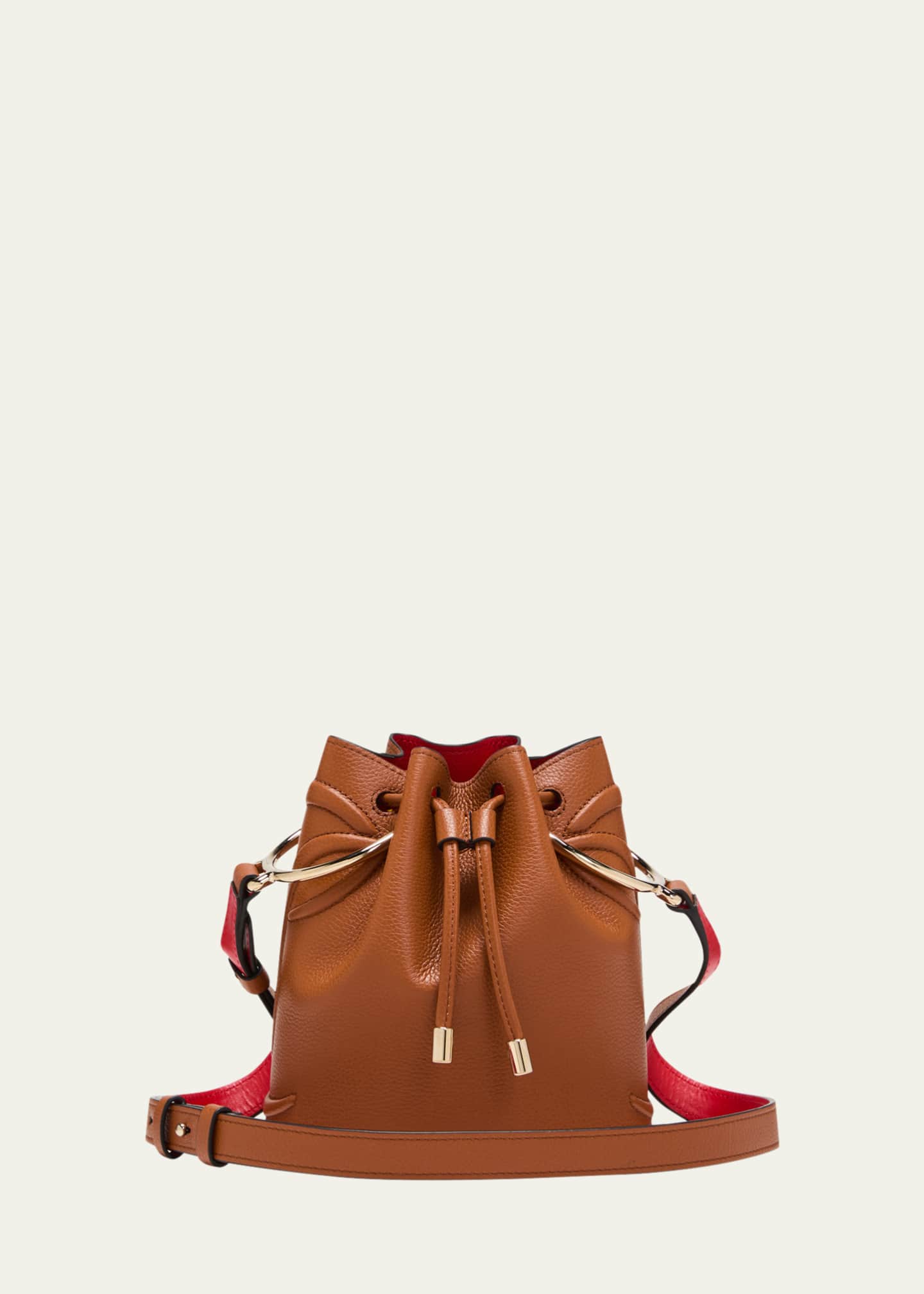 By My Side Leather Bucket Bag in Brown - Christian Louboutin