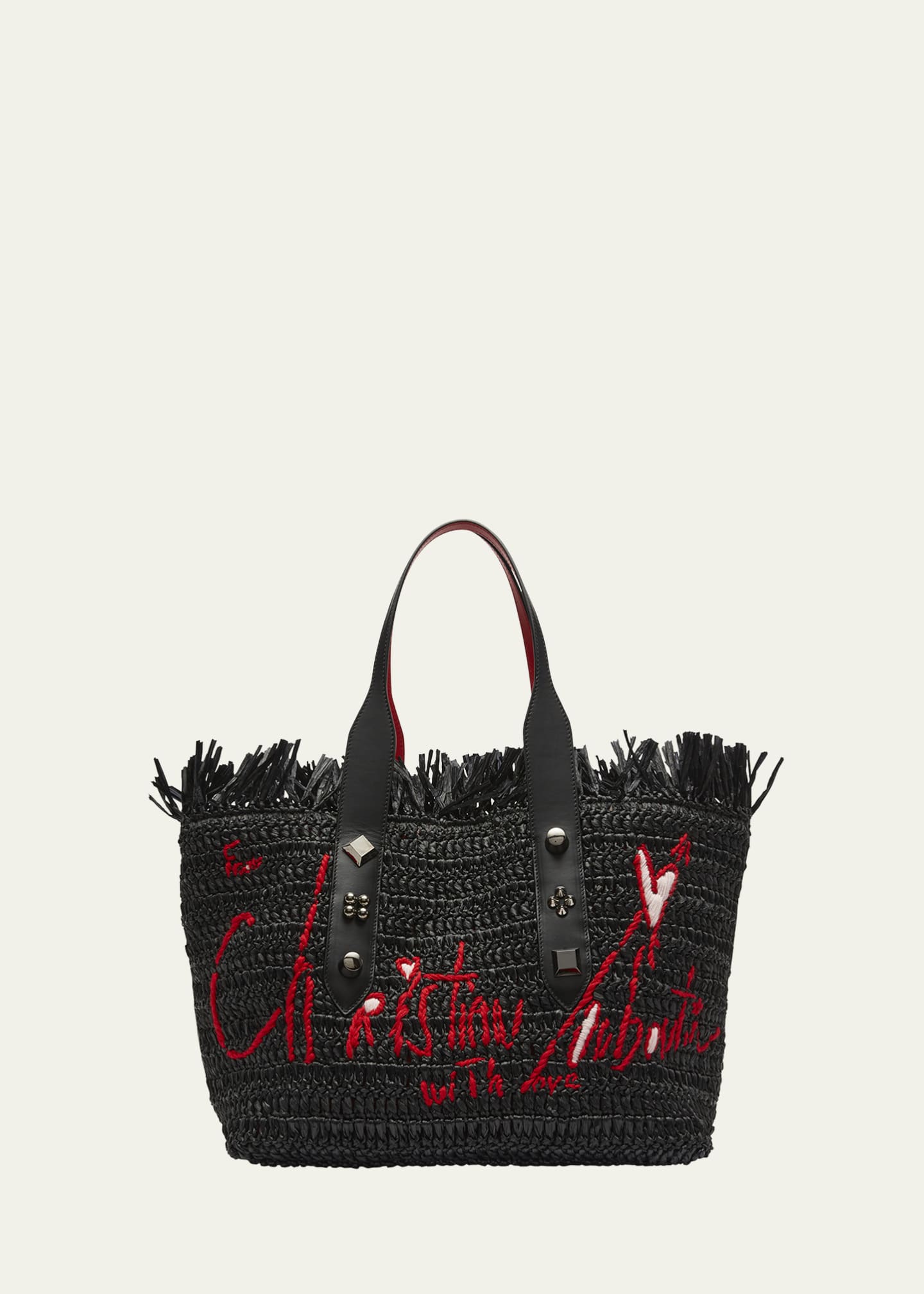 Christian Louboutin Frangibus Medium Raffia Tote Bag