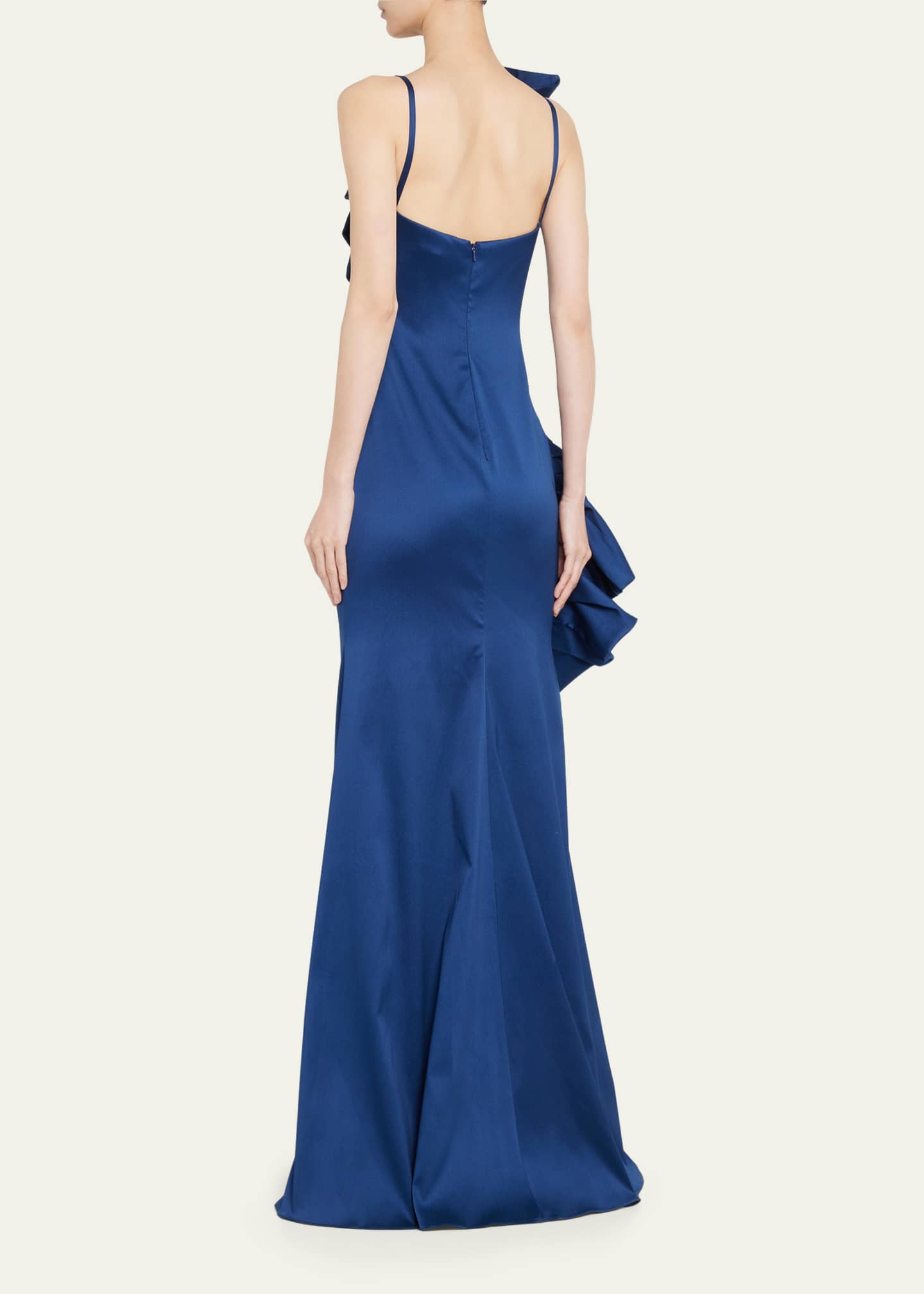 Badgley Mischka Collection Pleated-Swirl Sleeveless A-Line Gown ...