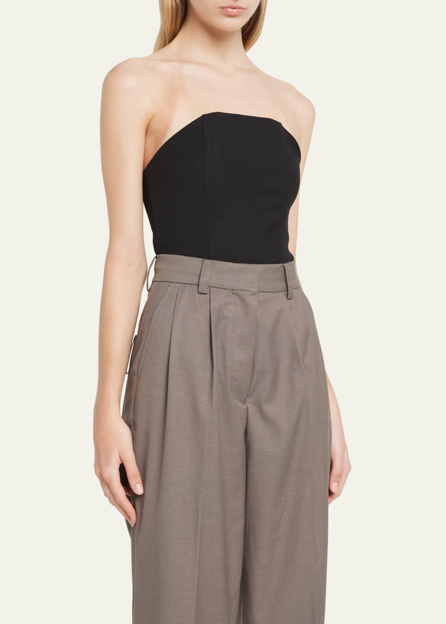 Rokh ConvexShaped Strapless Corset Bodysuit Bergdorf Goodman