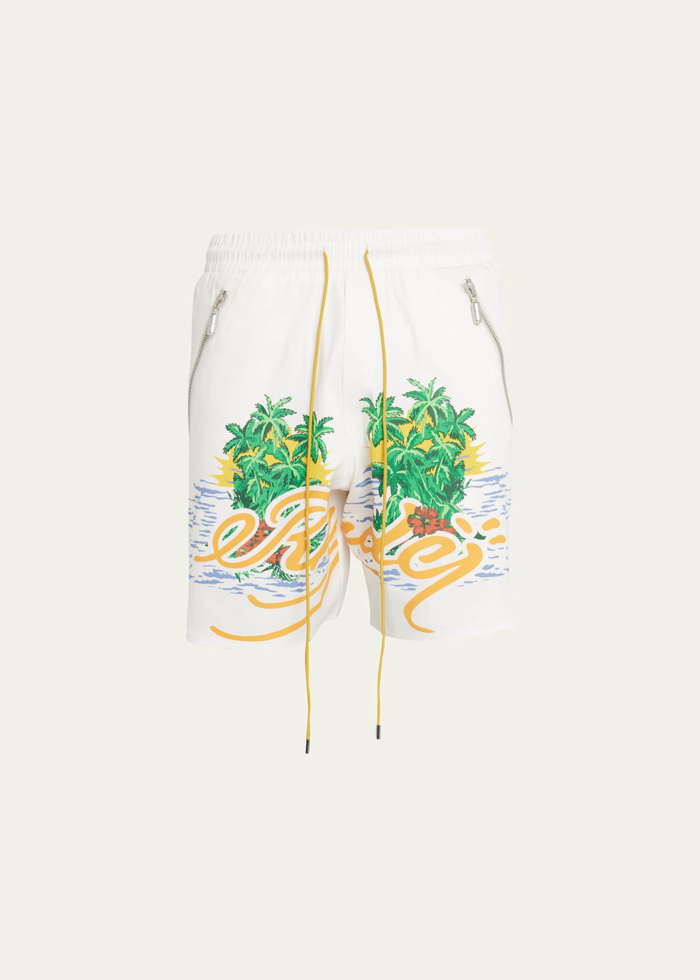 Rhude Men's Tropical BeachPrint Canvas Shorts Bergdorf Goodman