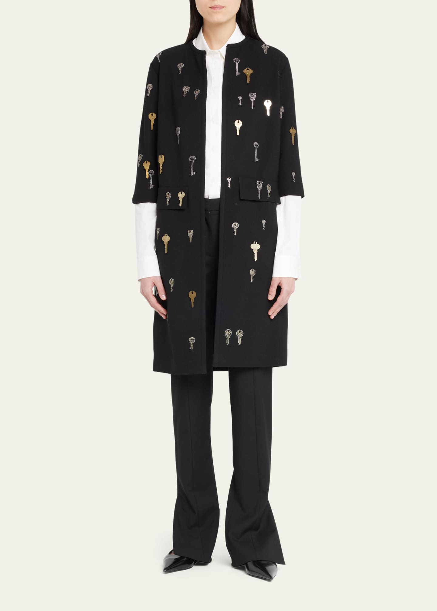 Embellished duster coat discount
