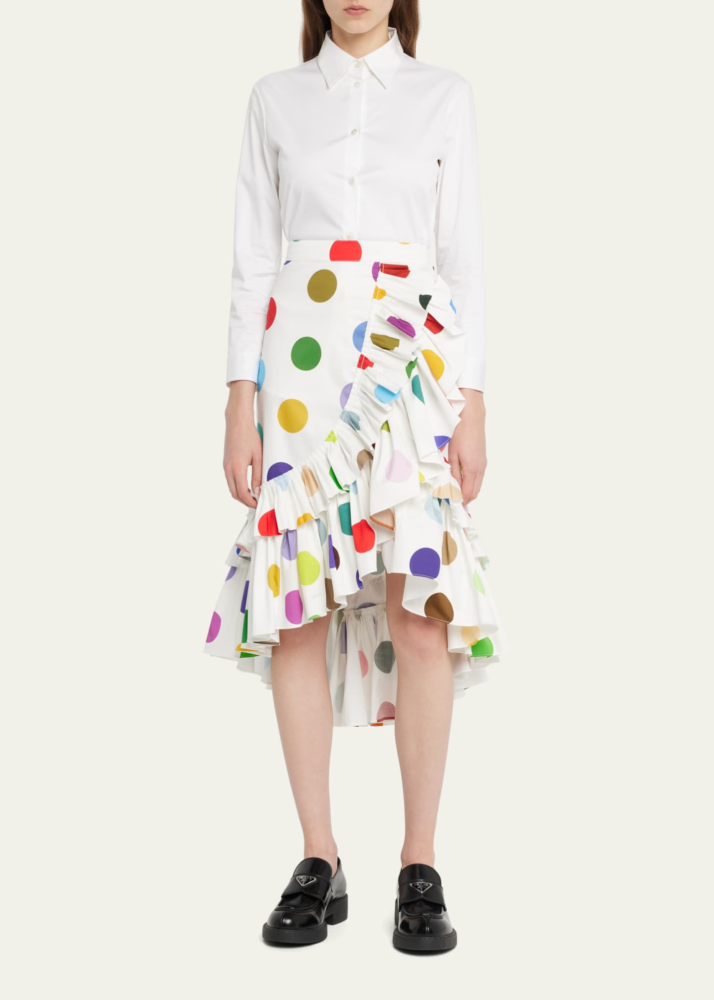 Libertine Summer Spots Midi Skirt with Ruffle Details Bergdorf