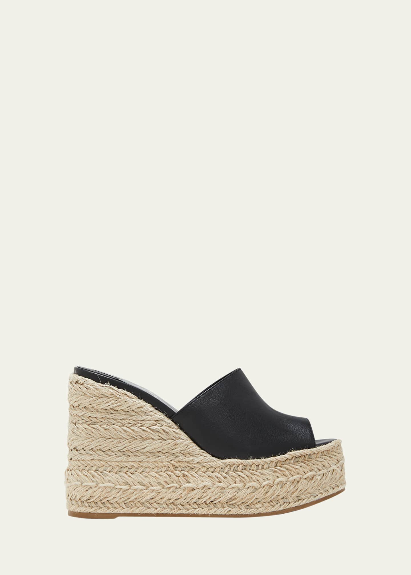 Christian Louboutin Ariella Leather Red Sole Wedge Espadrilles