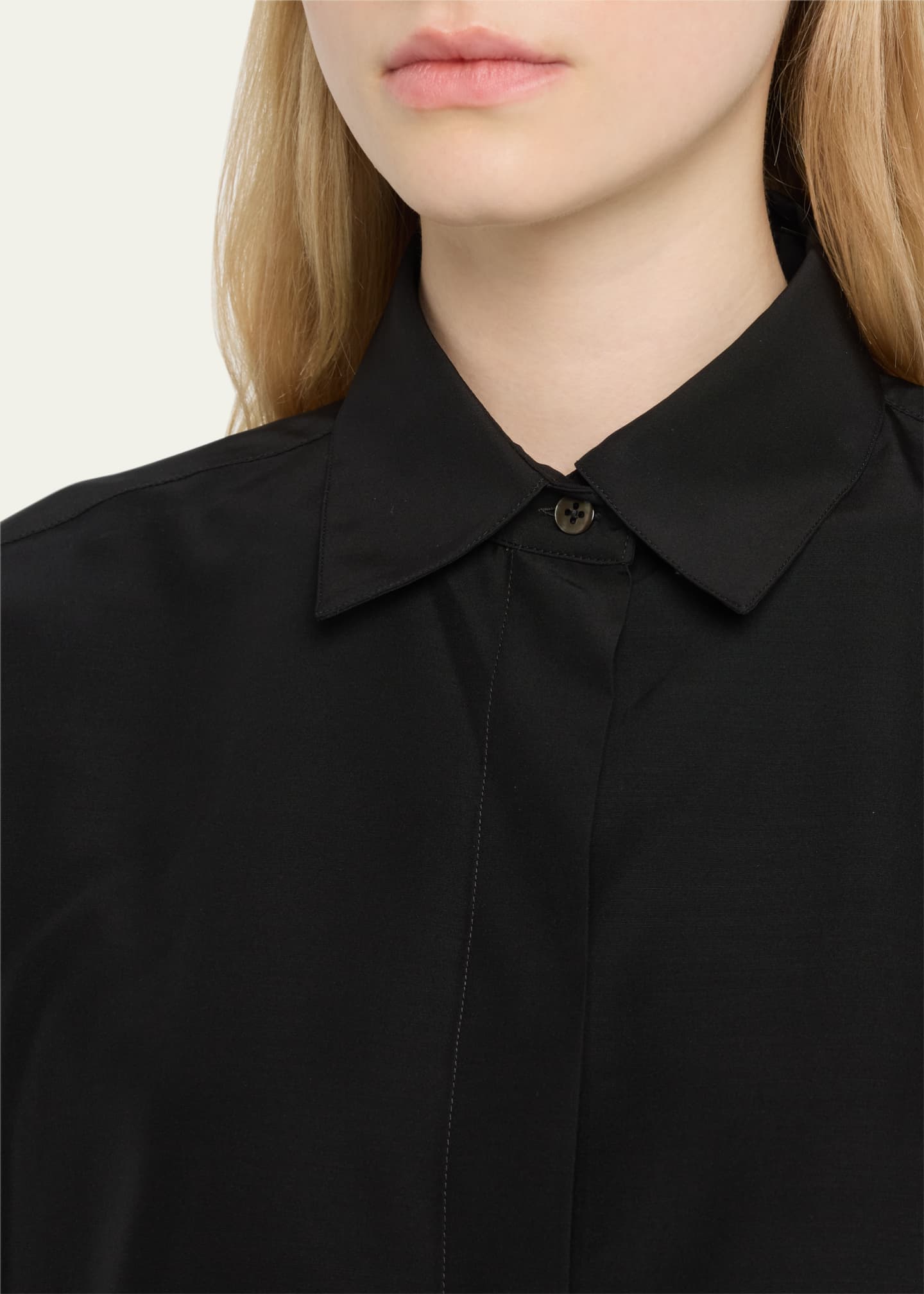 THE ROW Sisella Wool-Blend Button-Front Shirt - Bergdorf Goodman
