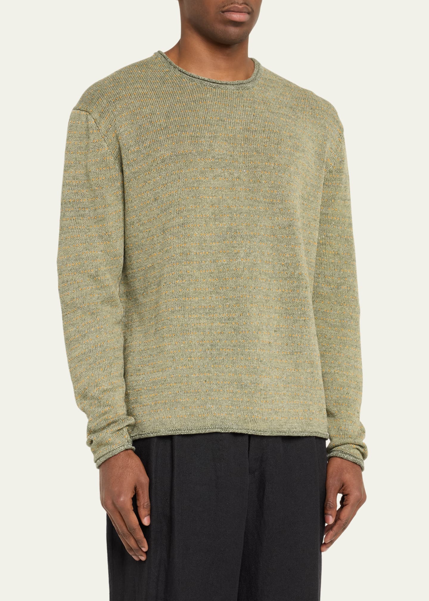 Inis Meain Men's Linen Knit Crewneck Sweater - Bergdorf Goodman