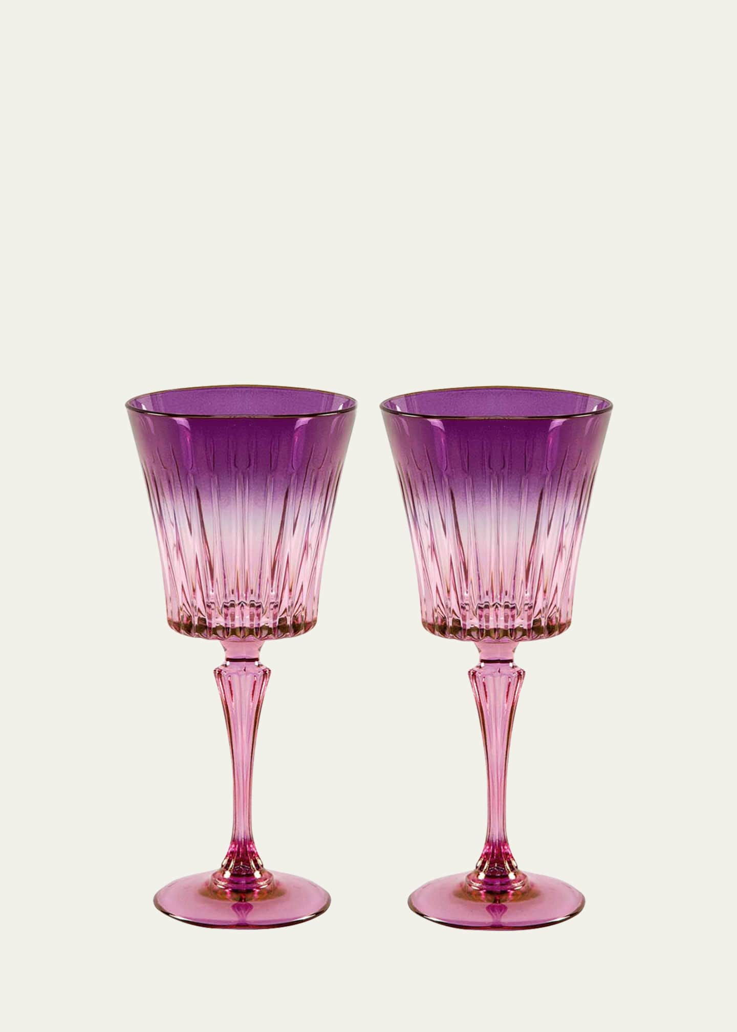 Luisa Beccaria Pink Shaded Stemmed Water Glasses, Set of 2 - Bergdorf  Goodman