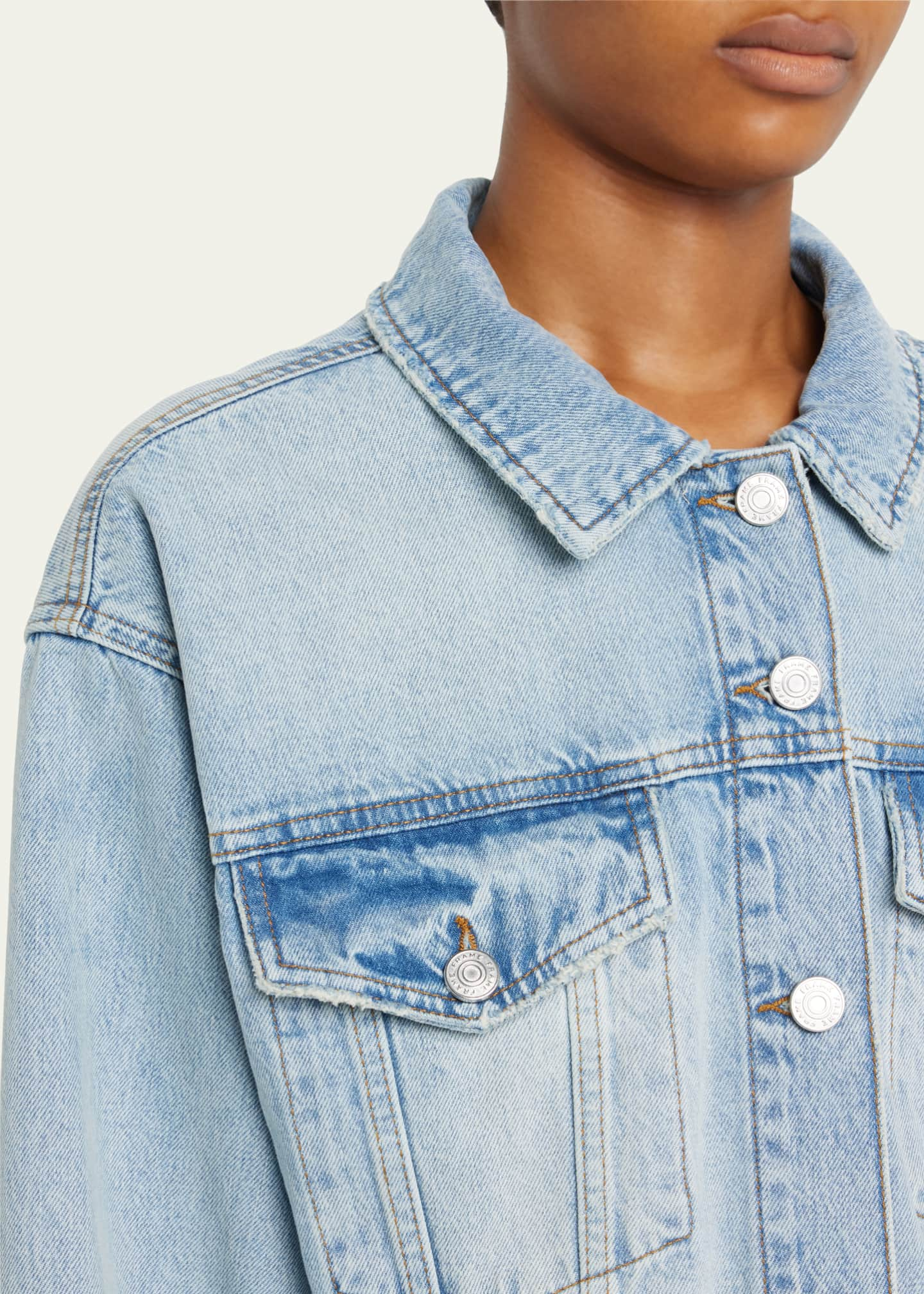 AGR Cropped Gradient Denim Jacket - ShopStyle