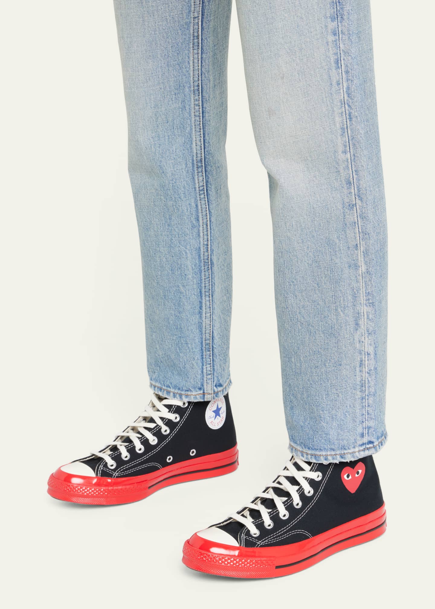 CDG Play x Converse Red Sole Canvas High Top Sneakers
