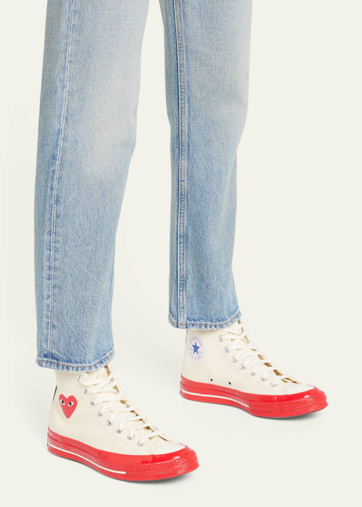CDG Play x Converse Red Sole Canvas High Top Sneakers Bergdorf Goodman