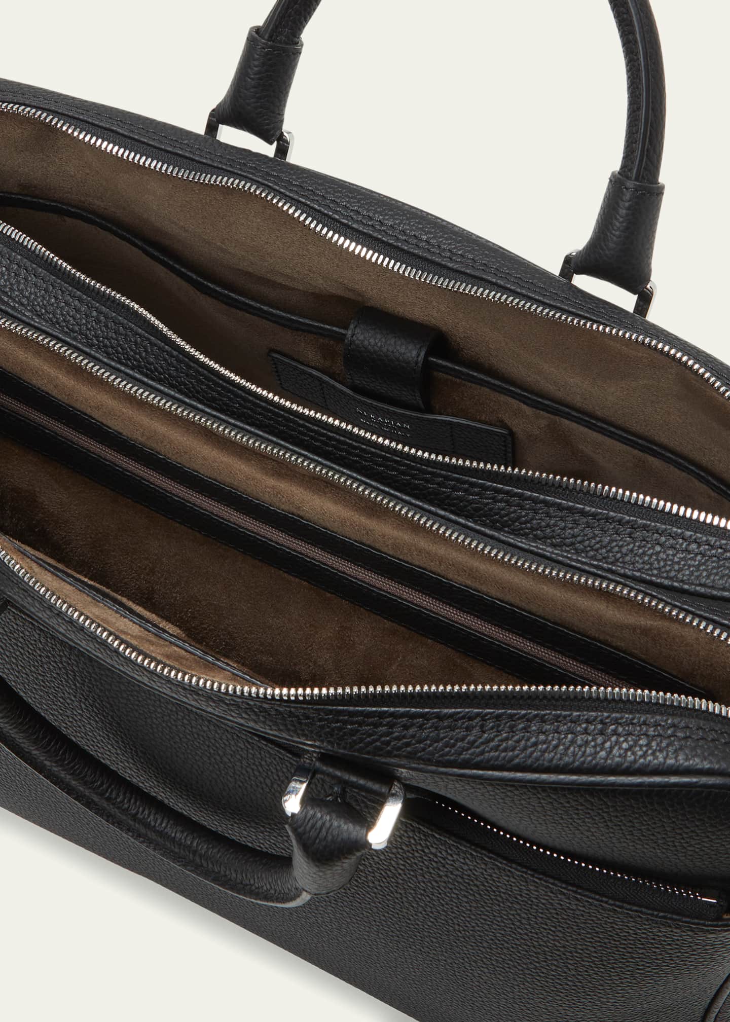 Serapian Men's Leather Double Briefcase Image 4 of 5