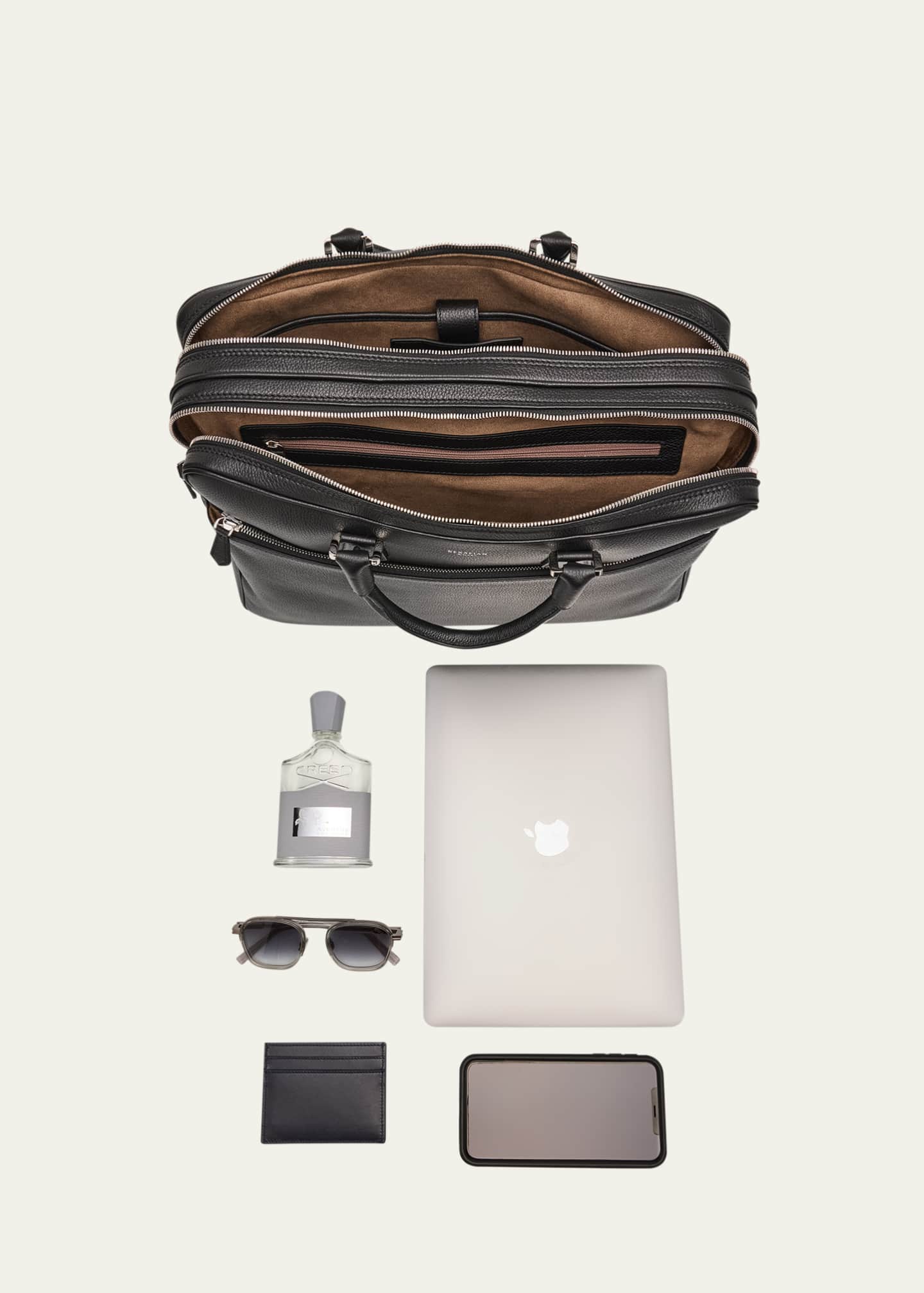 Serapian Men's Leather Double Briefcase Image 6 of 7