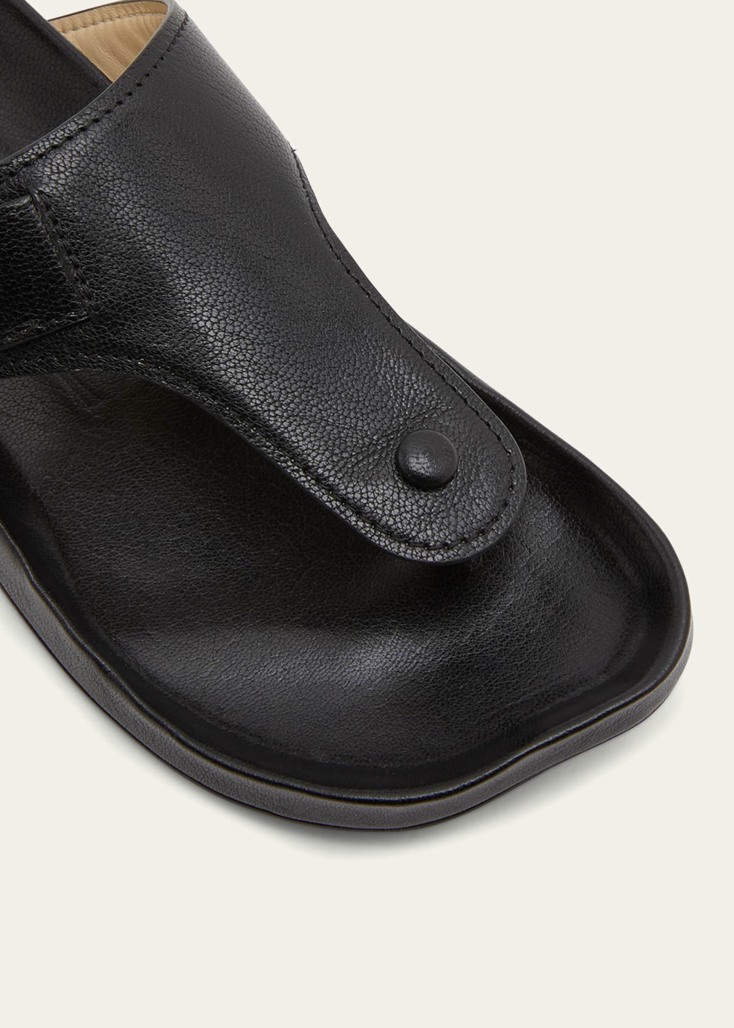 Loewe Leather Medallion Comfort Thong Sandals