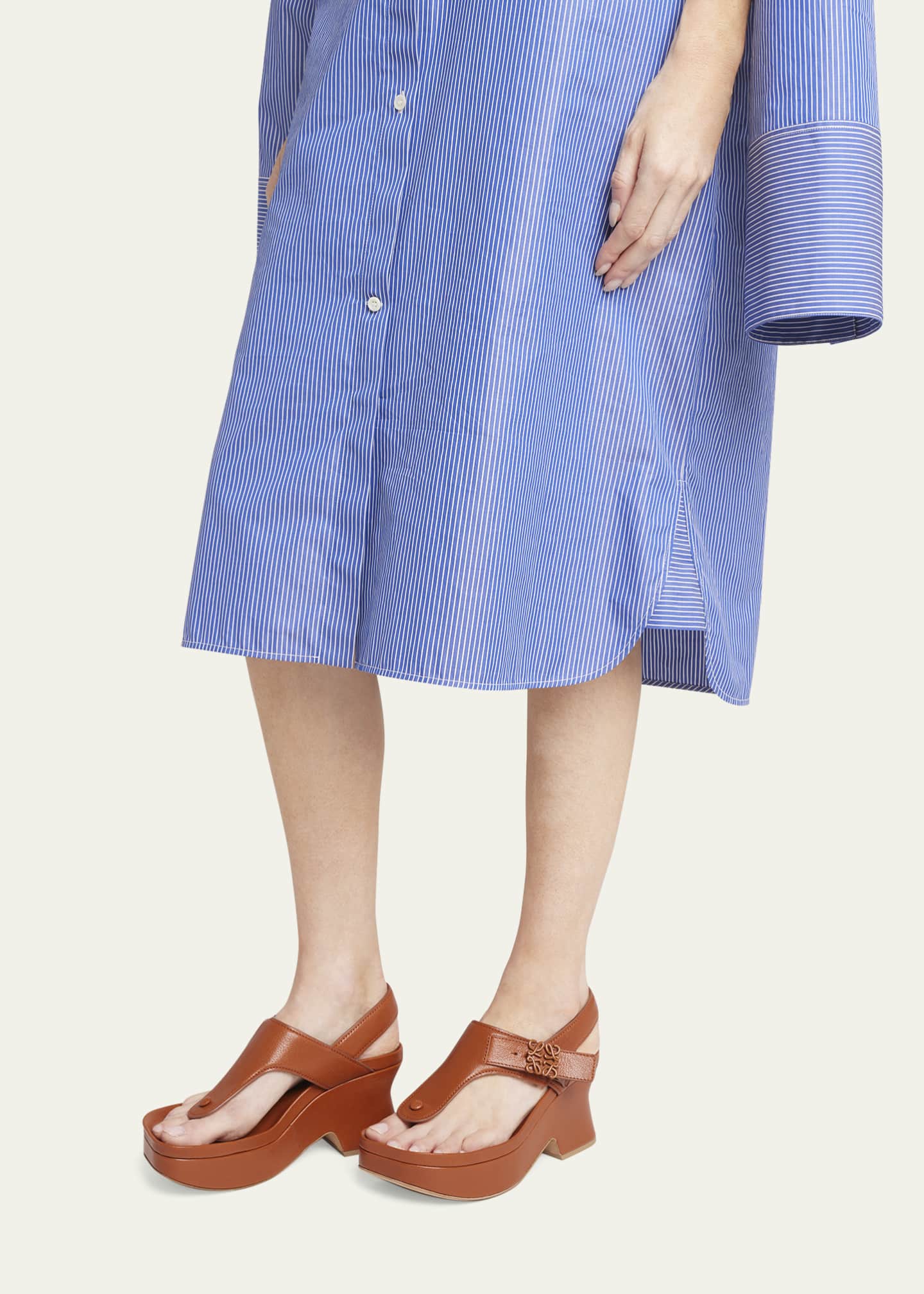 Loewe Leather Medallion Buckle Thong Sandals Bergdorf Goodman