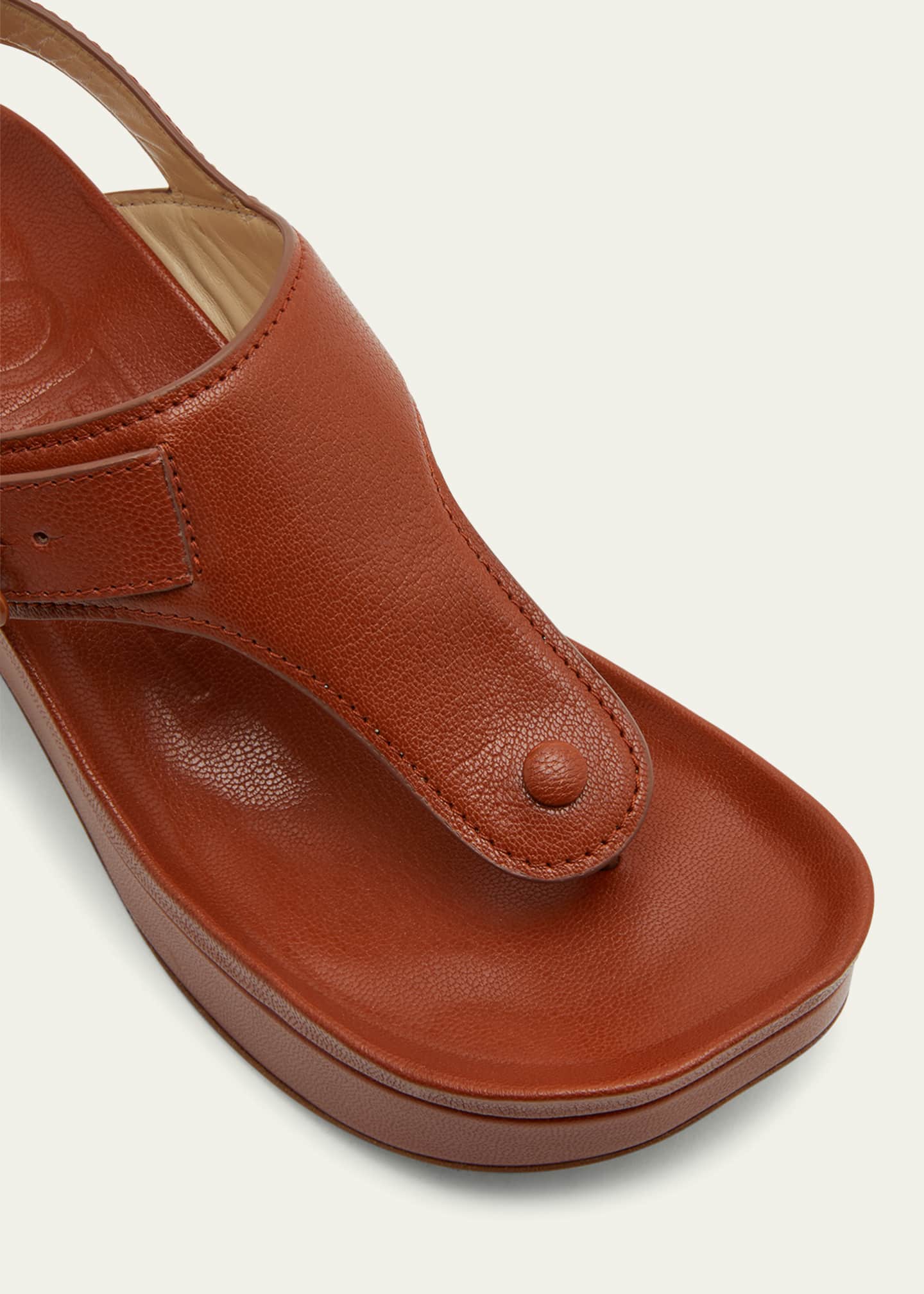 Loewe Leather Medallion Buckle Thong Sandals Bergdorf Goodman