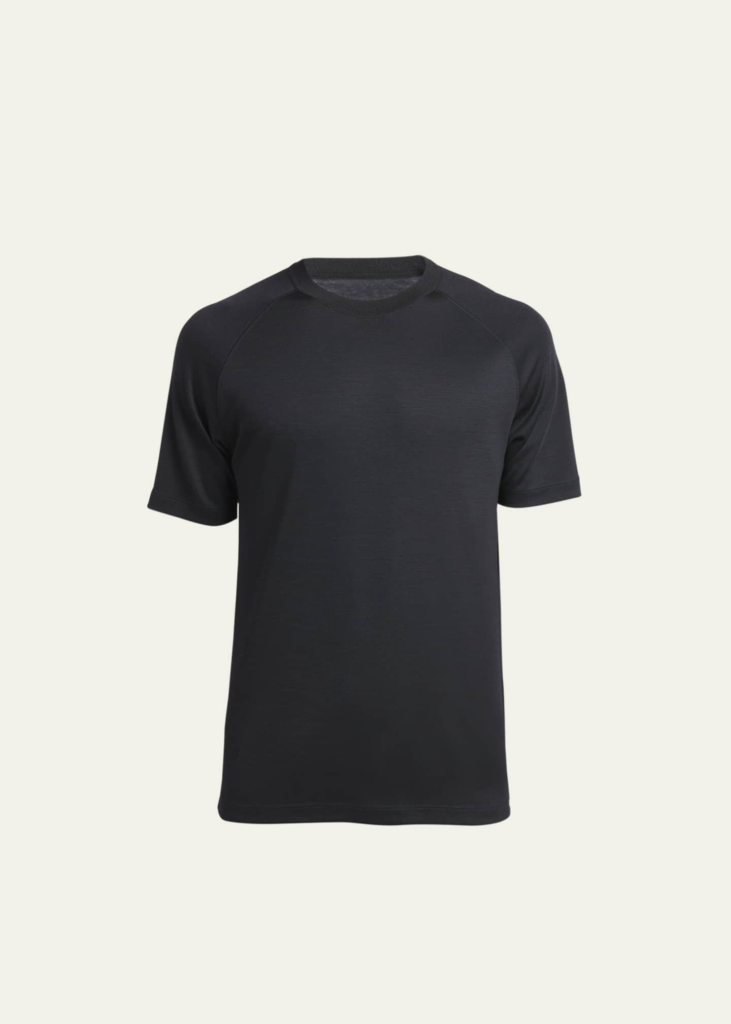 ZEGNA Men's Wool-Stretch Crewneck T-Shirt Image 1 of 5