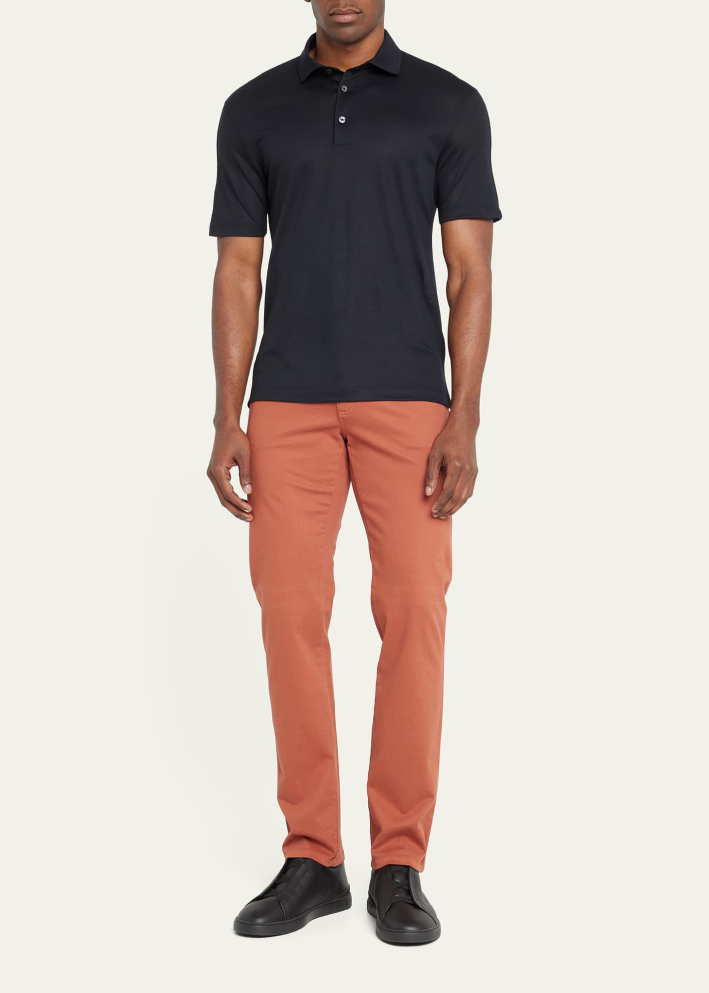 ZEGNA Men's Wool Polo Shirt Image 2 of 5