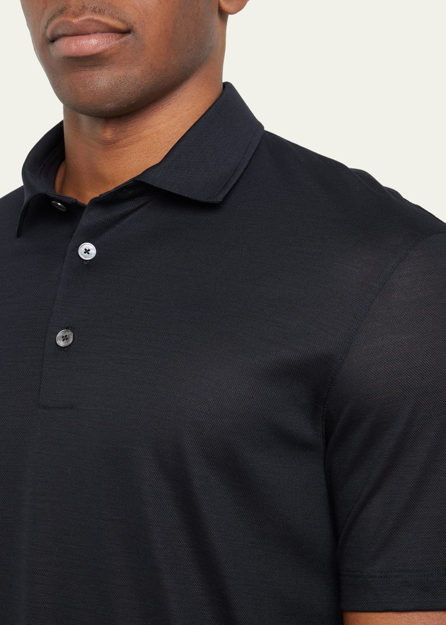 ZEGNA Men's Wool Polo Shirt Image 5 of 5
