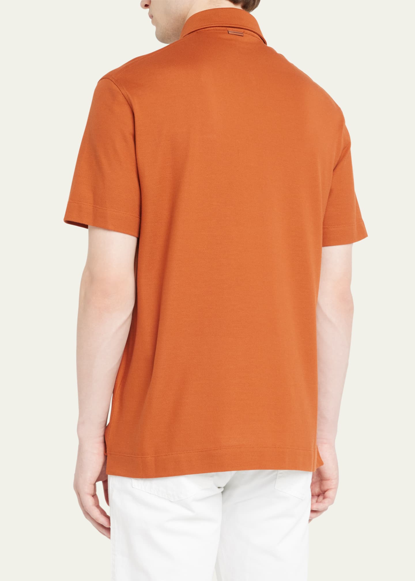 ZEGNA Men's Pique Polo Shirt with Chest Pocket Bergdorf Goodman