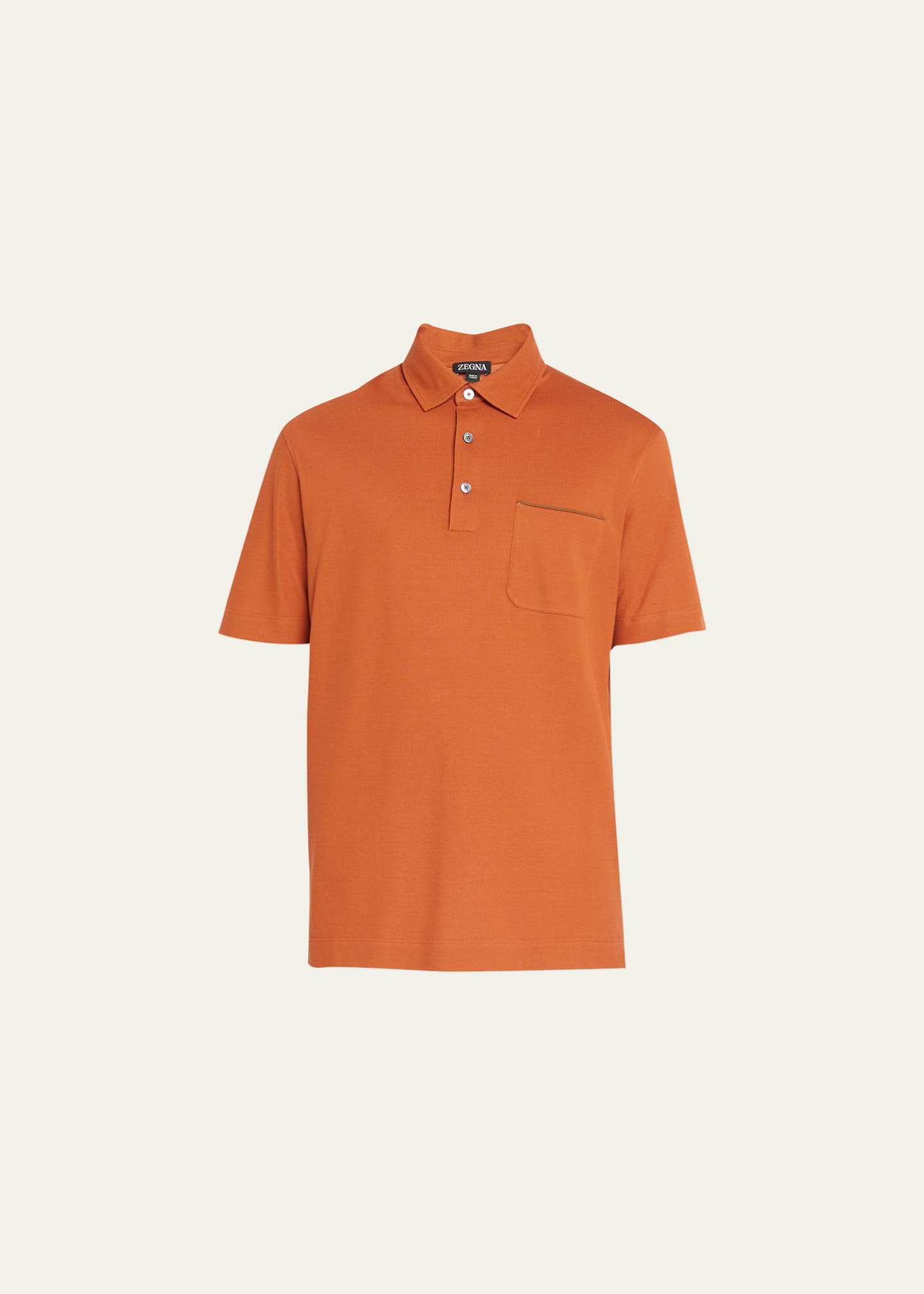 ZEGNA Men's Pique Polo Shirt with Chest Pocket Bergdorf Goodman